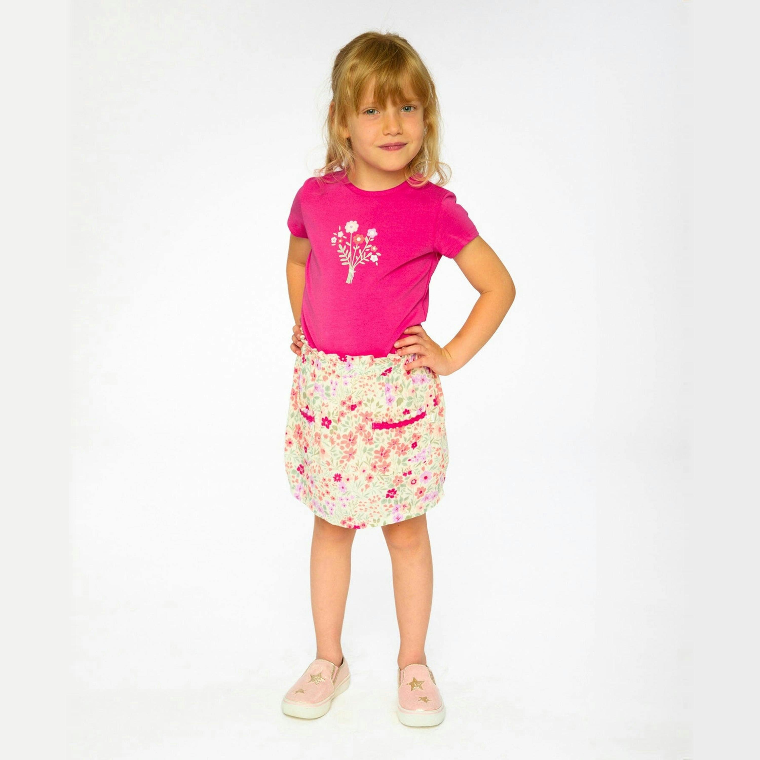Muslin Skort Off White Printed Flowers , view 2 of 4