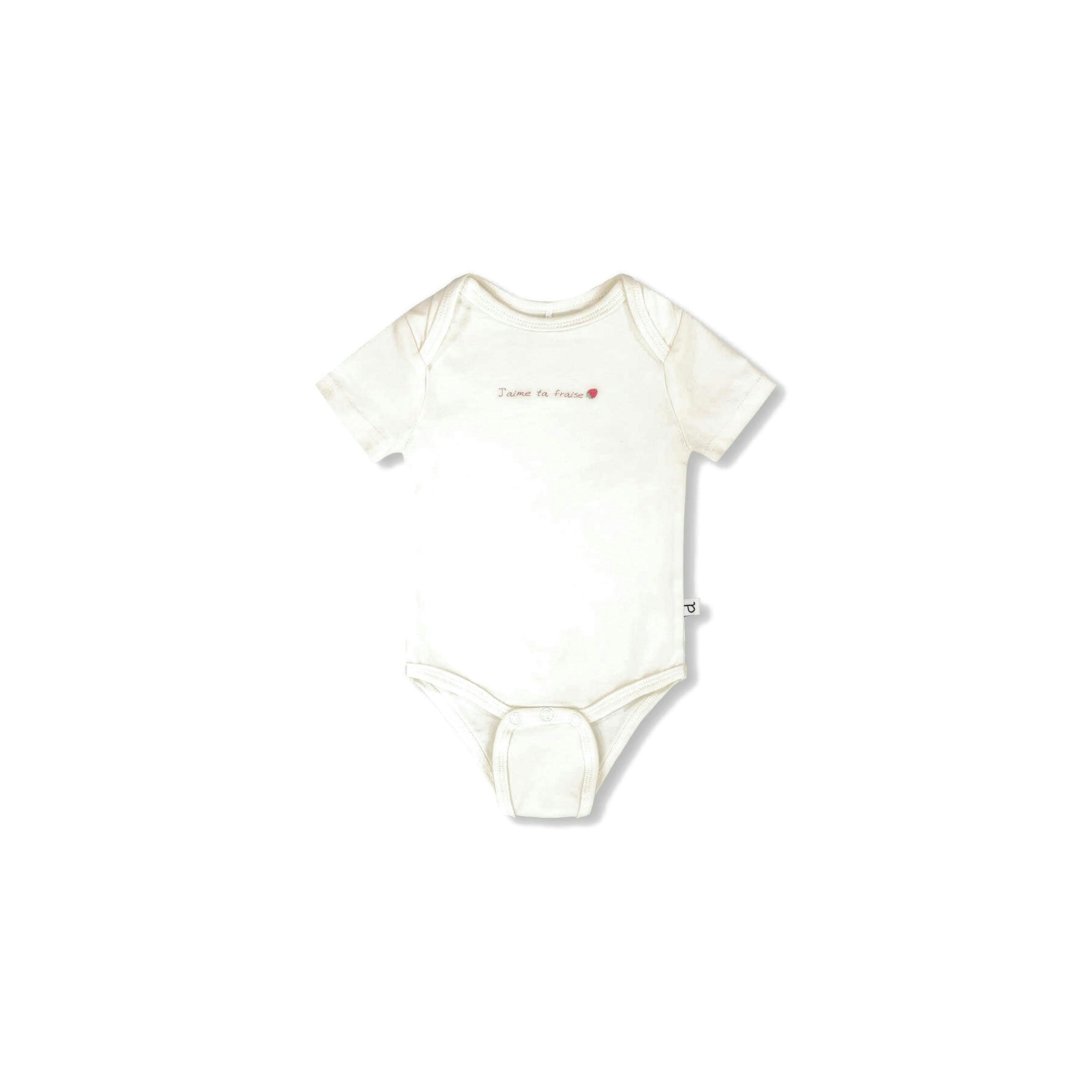Evolutive Organic Cotton Jersey Onesie White , view 2 of 3