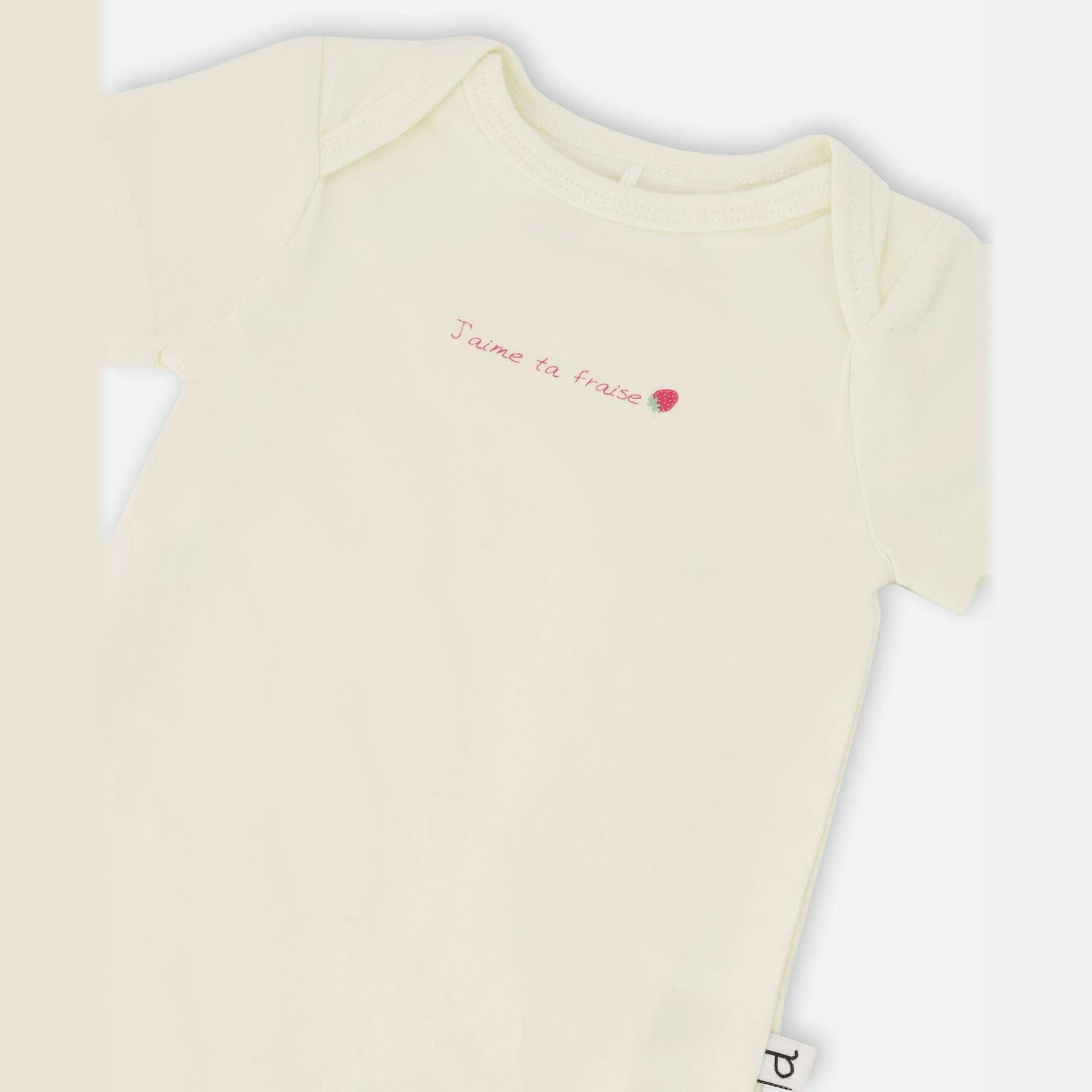 Evolutive Organic Cotton Jersey Onesie White , view 3 of 3