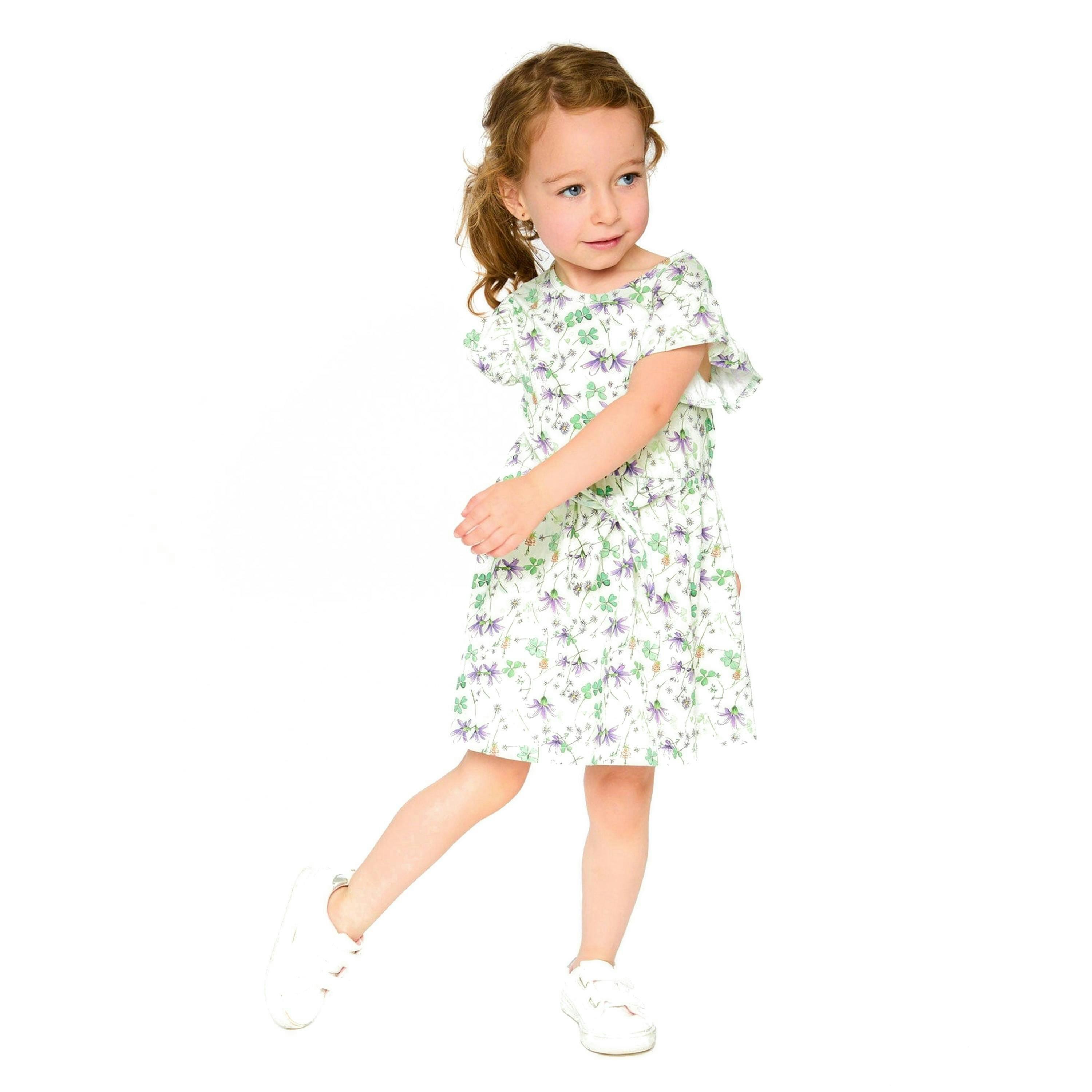 Jersey Dress Green Printed Flowers , view 2 of 4