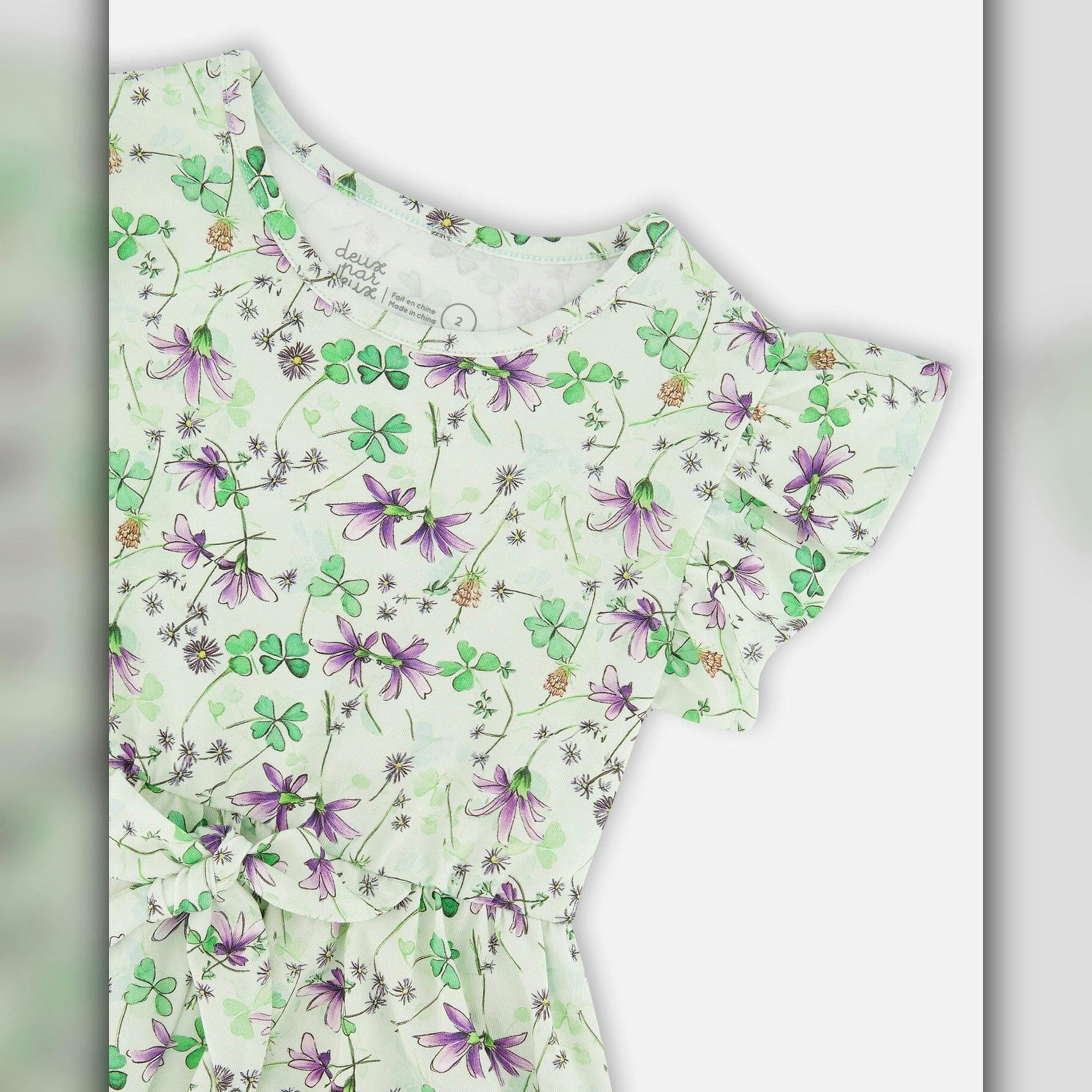 Jersey Dress Green Printed Flowers , view 4 of 4