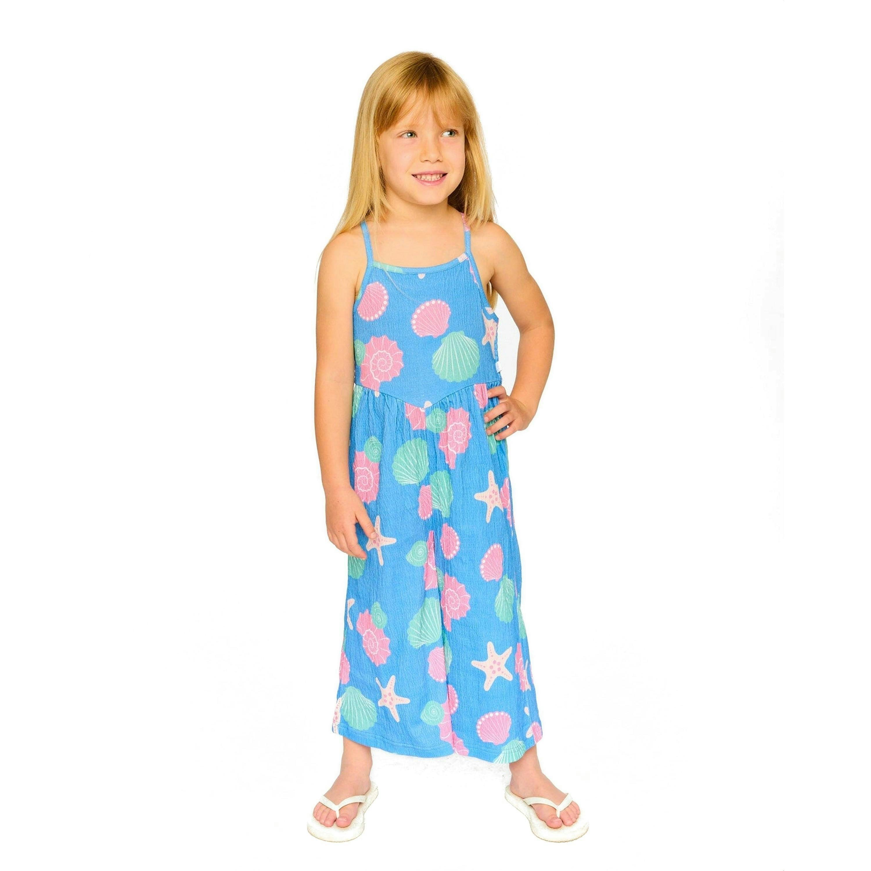 Crinkle Jersey Jumpsuit Blue Shell Print , view 2 of 3