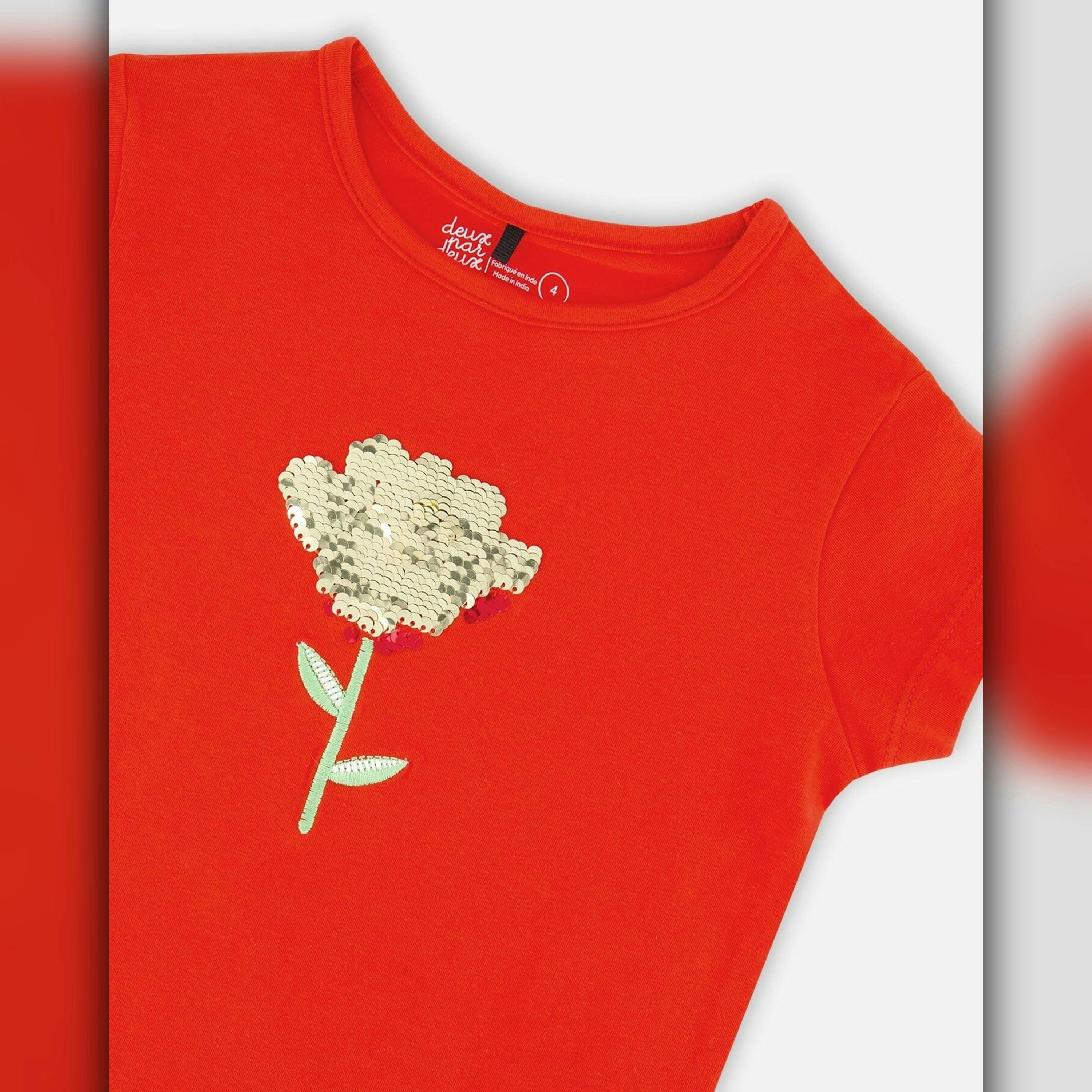 Organic Cotton Jersey T-Shirt Red , view 3 of 3