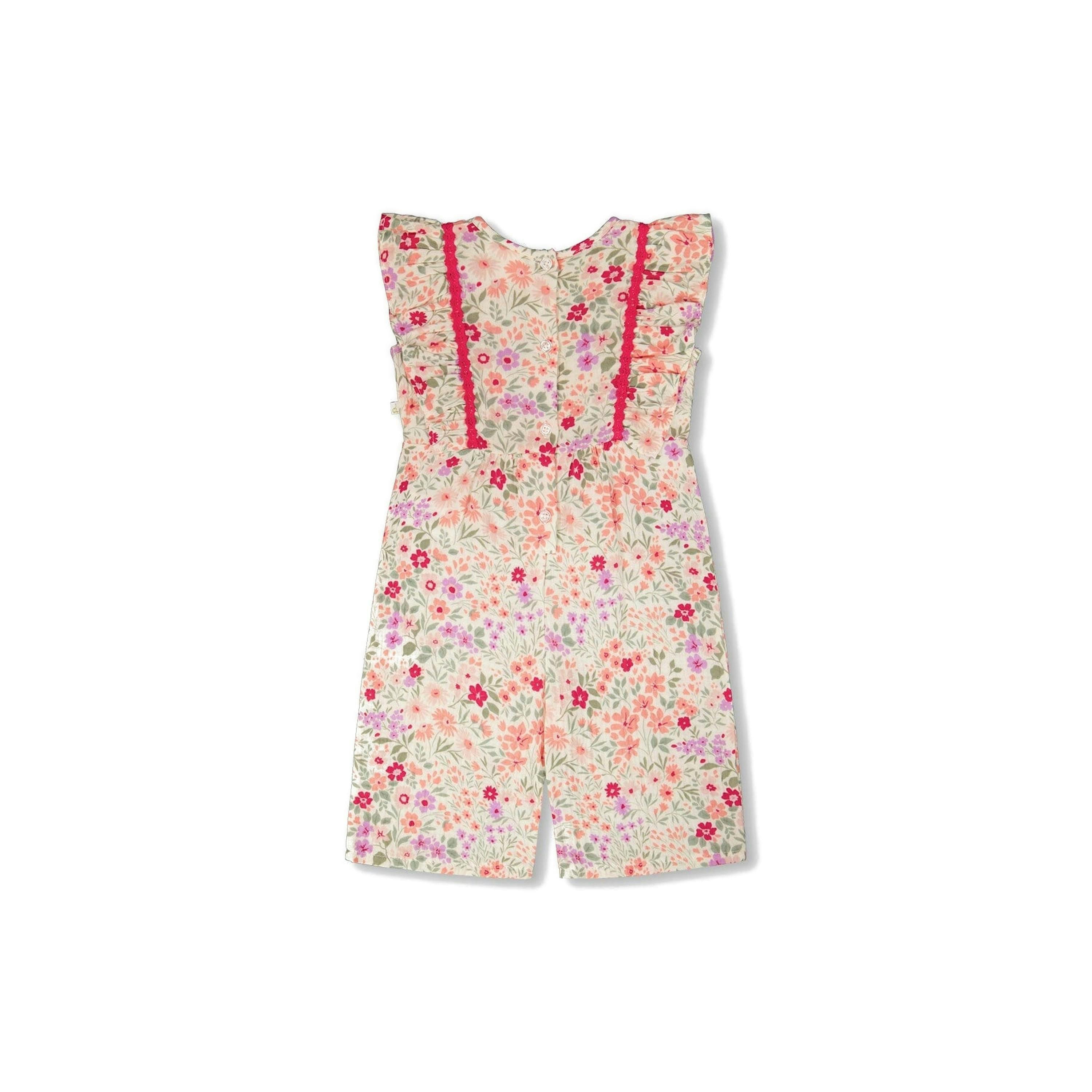 Muslin Jumpsuit Off White Printed Flowers , view 3 of 4