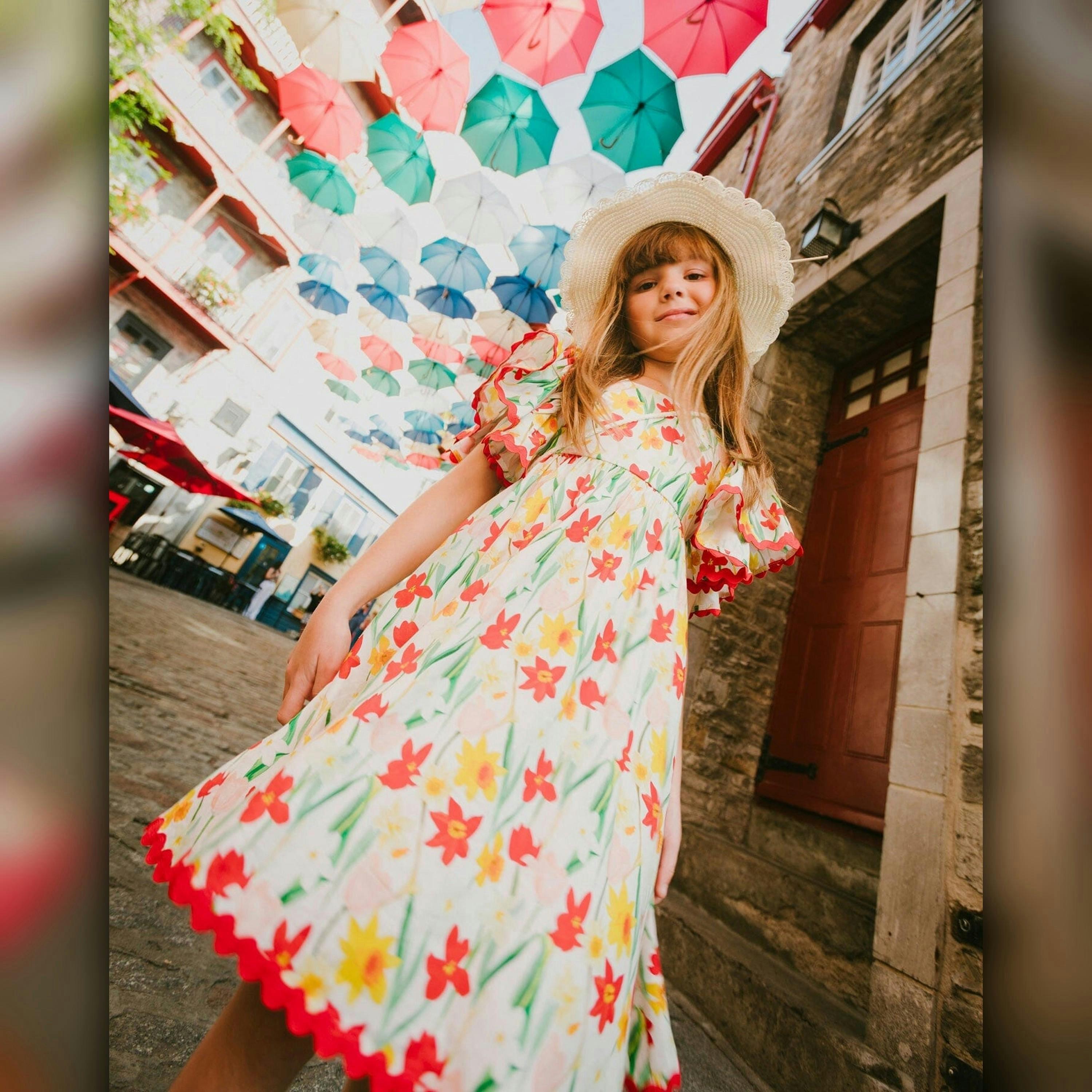 Viscose Dress White Daffodil Print , view 2 of 5