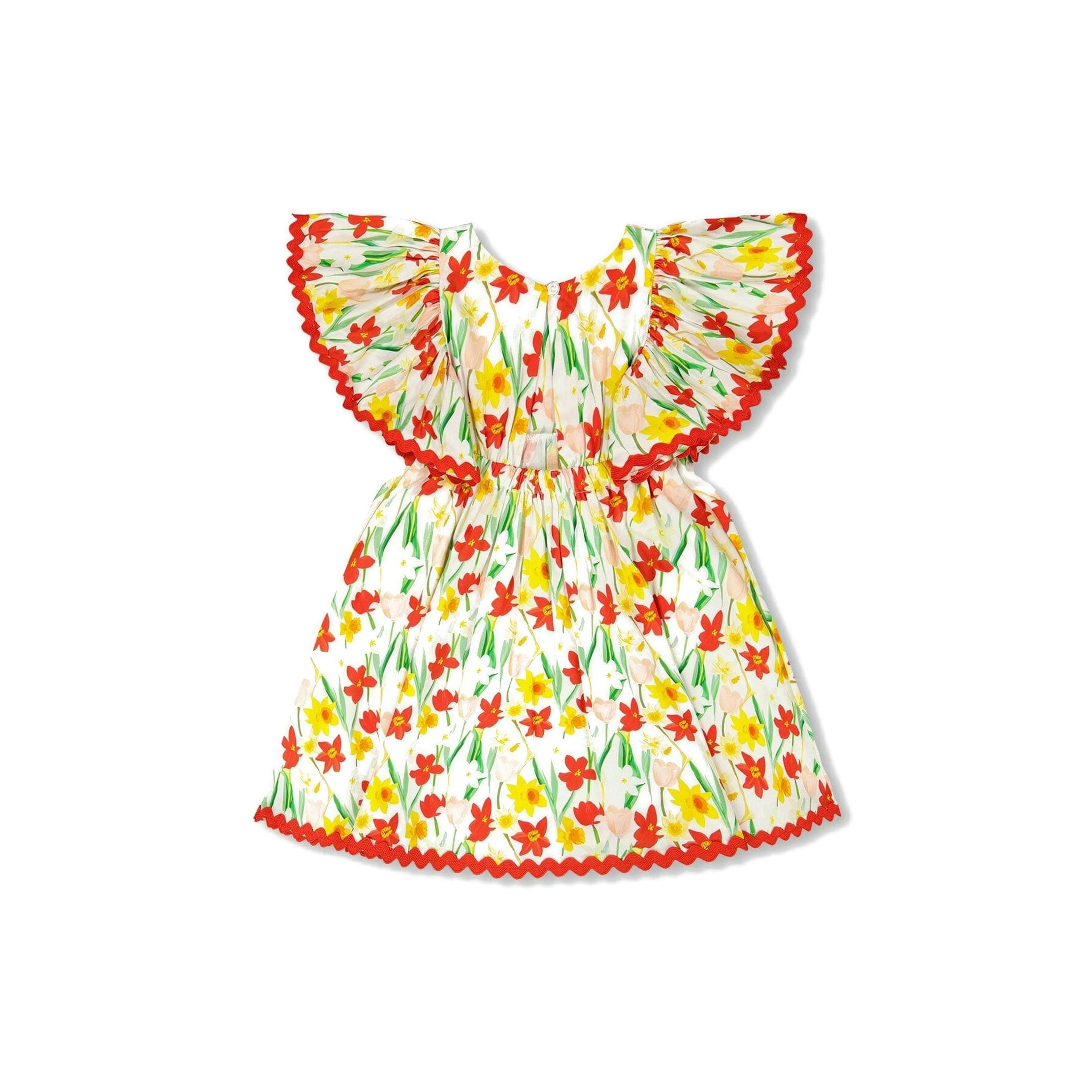 Viscose Dress White Daffodil Print , view 4 of 5