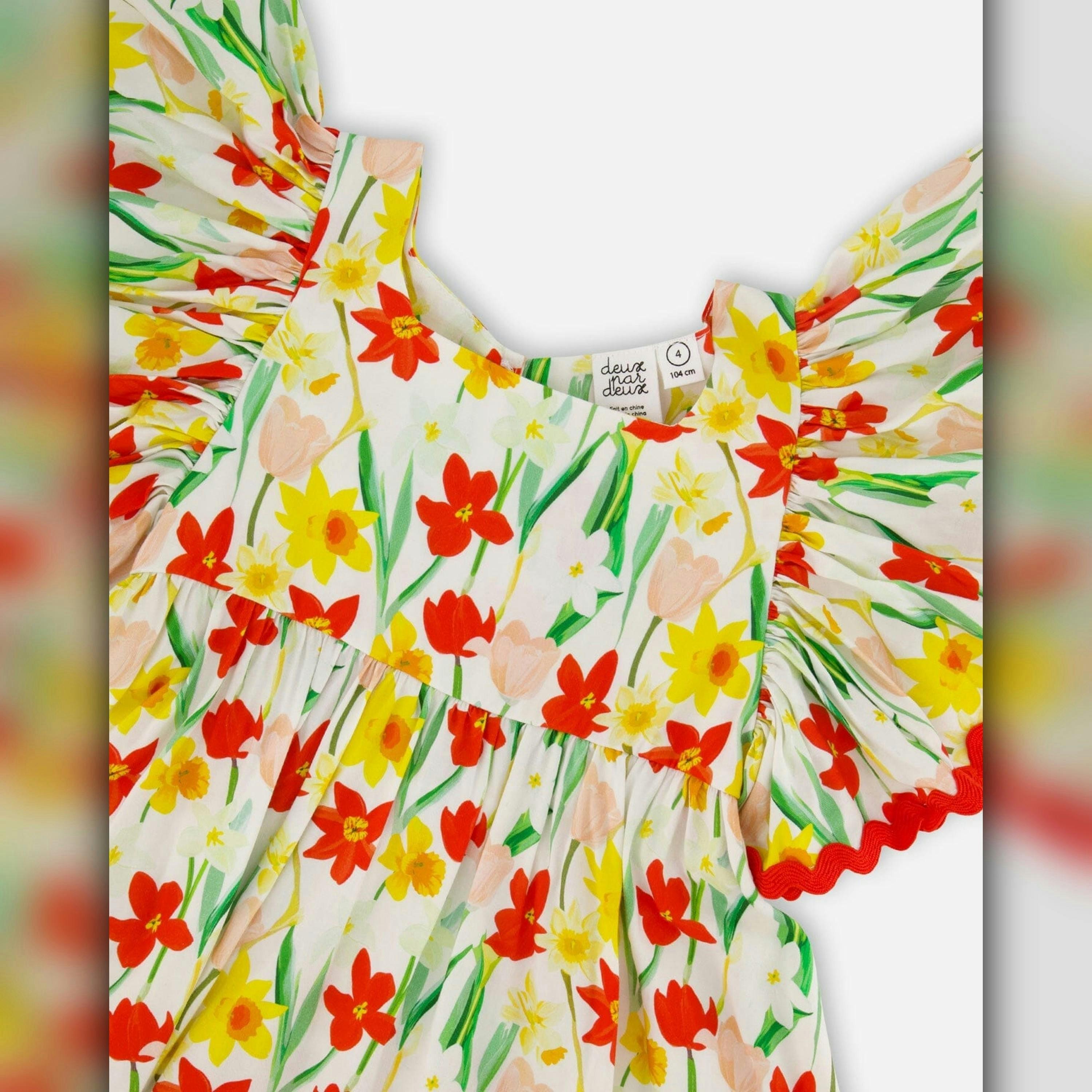 Viscose Dress White Daffodil Print , view 5 of 5