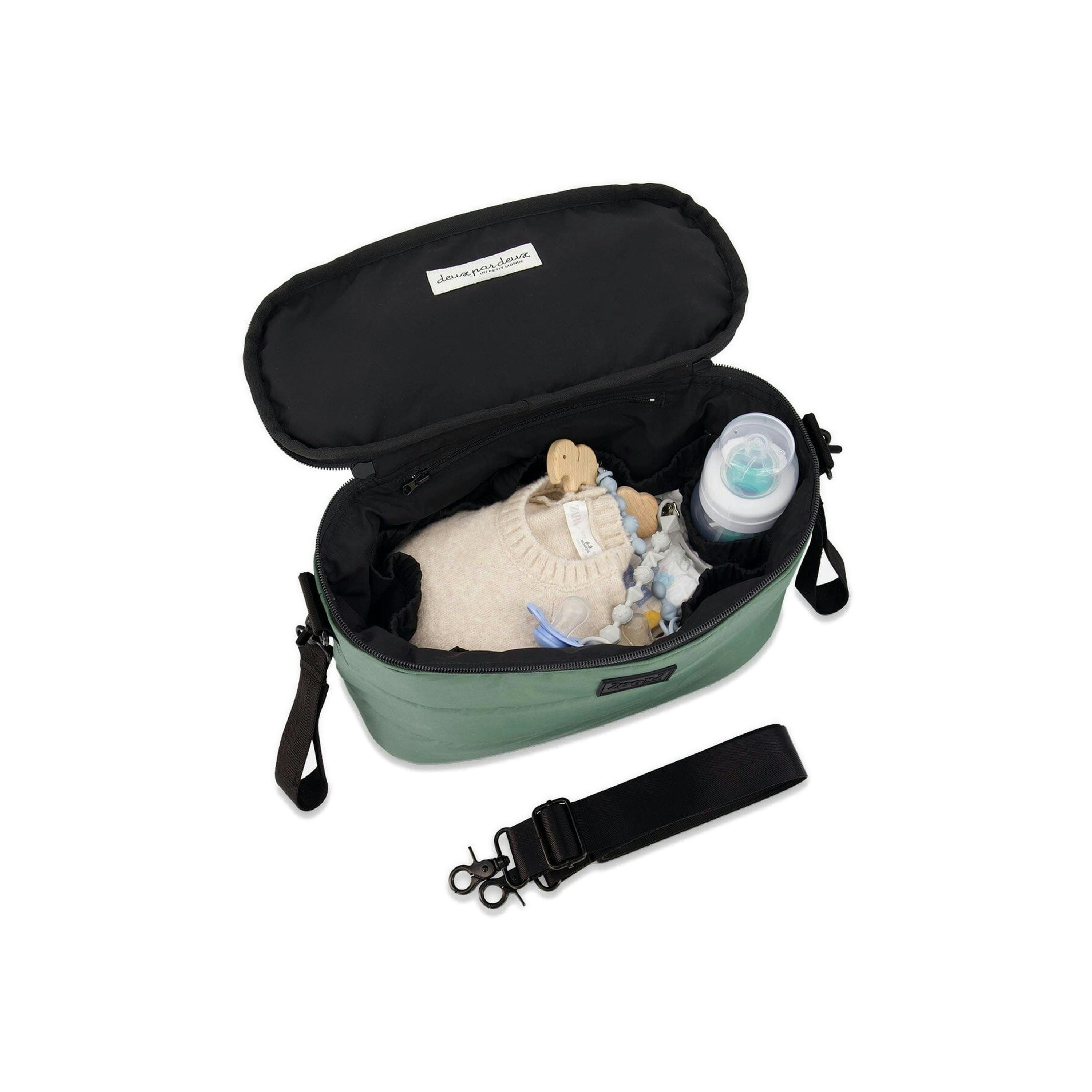 Mini Diaper Bag Dark Gray Green , view 2 of 3