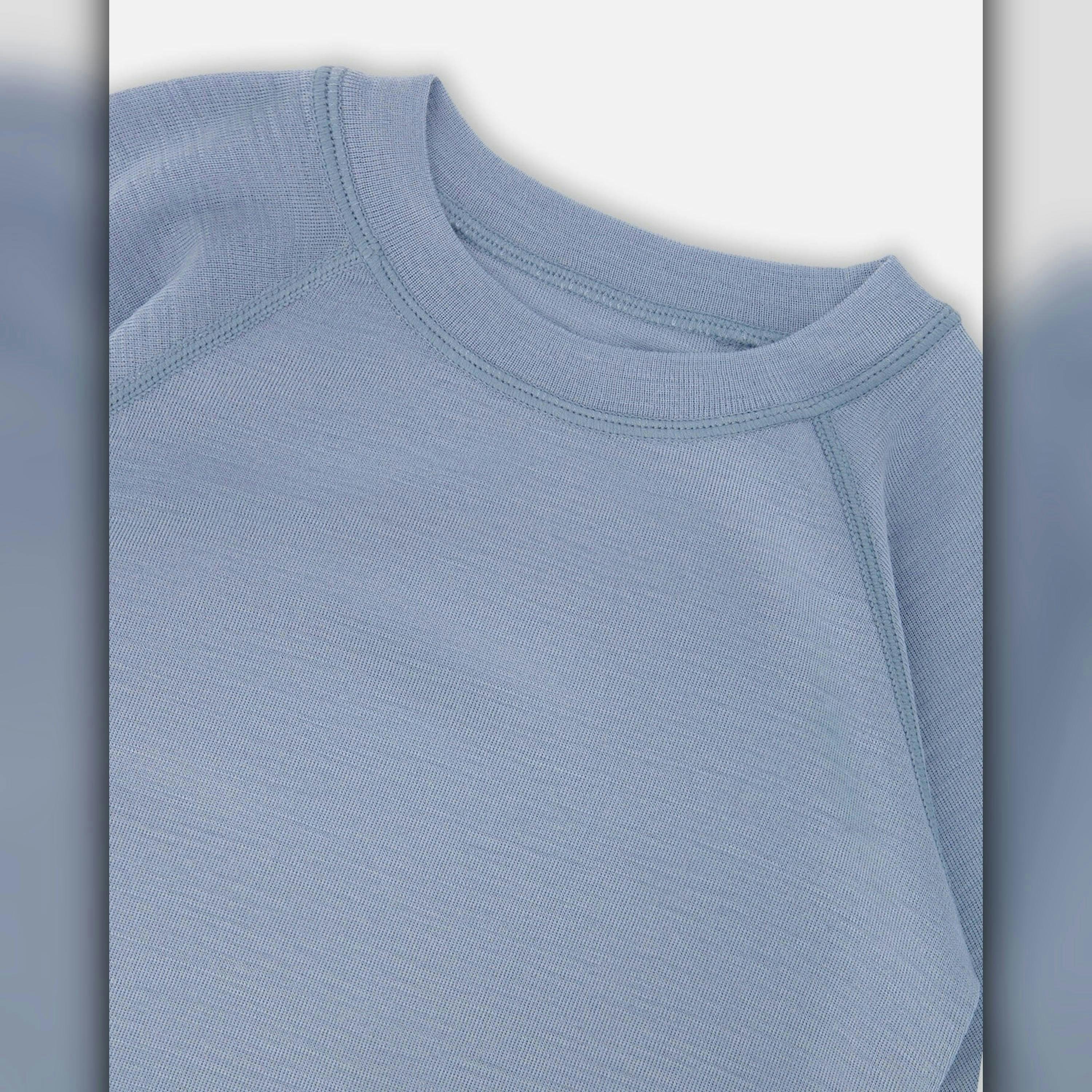 Merino Wool Base Layer Set Blue Gray , view 4 of 5