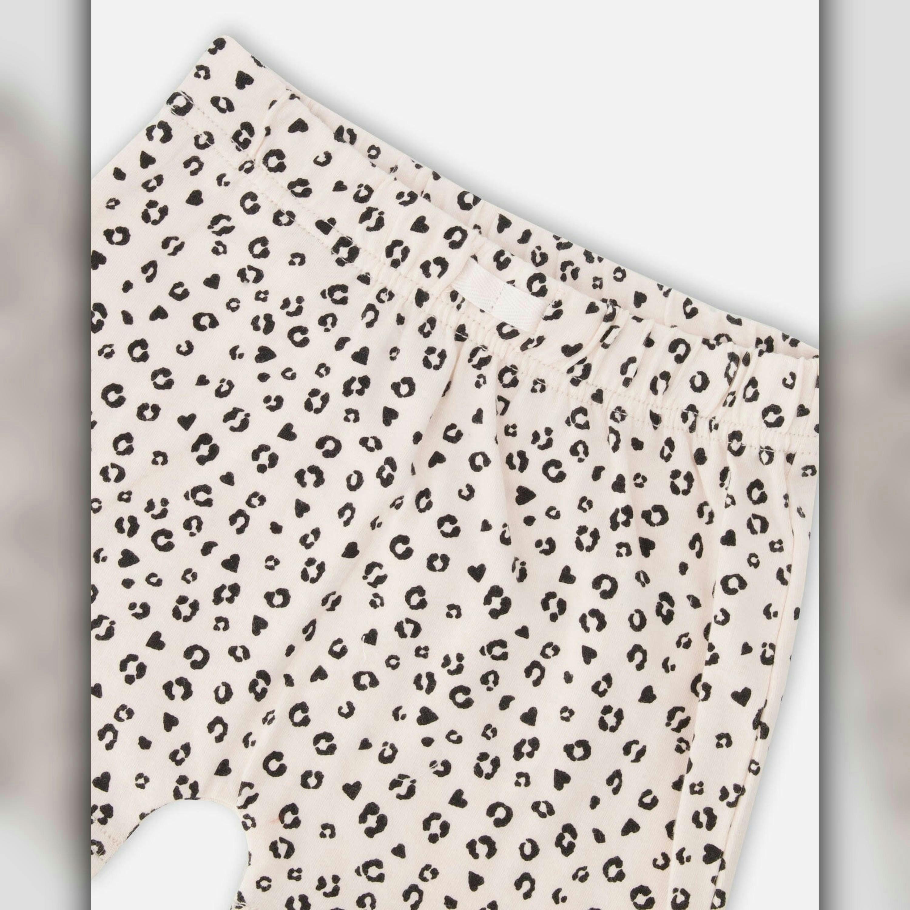 Organic Cotton Jersey Top And Short Set Peach And Peach Animal Print , view 4 of 4