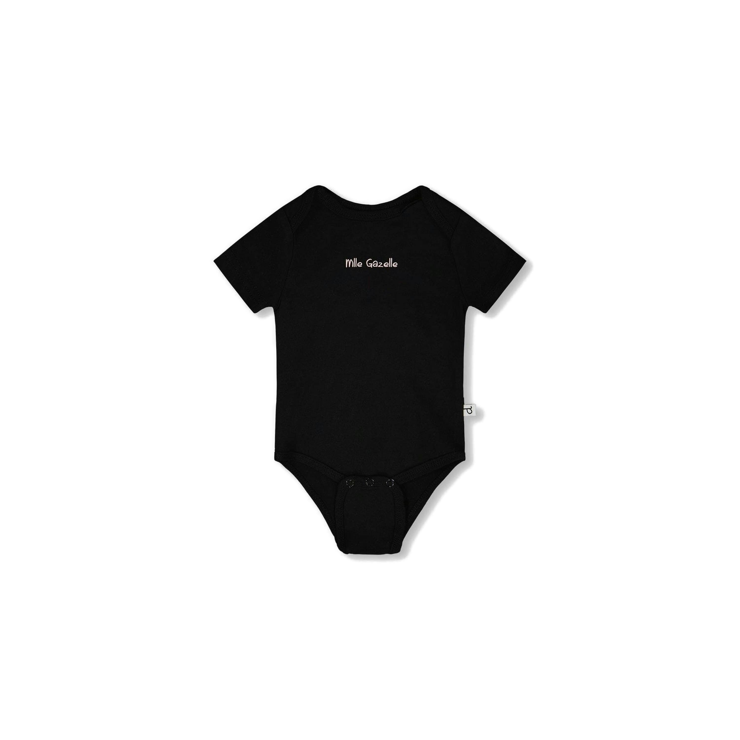 Evolutive Organic Cotton Jersey Onesie Black , view 2 of 3