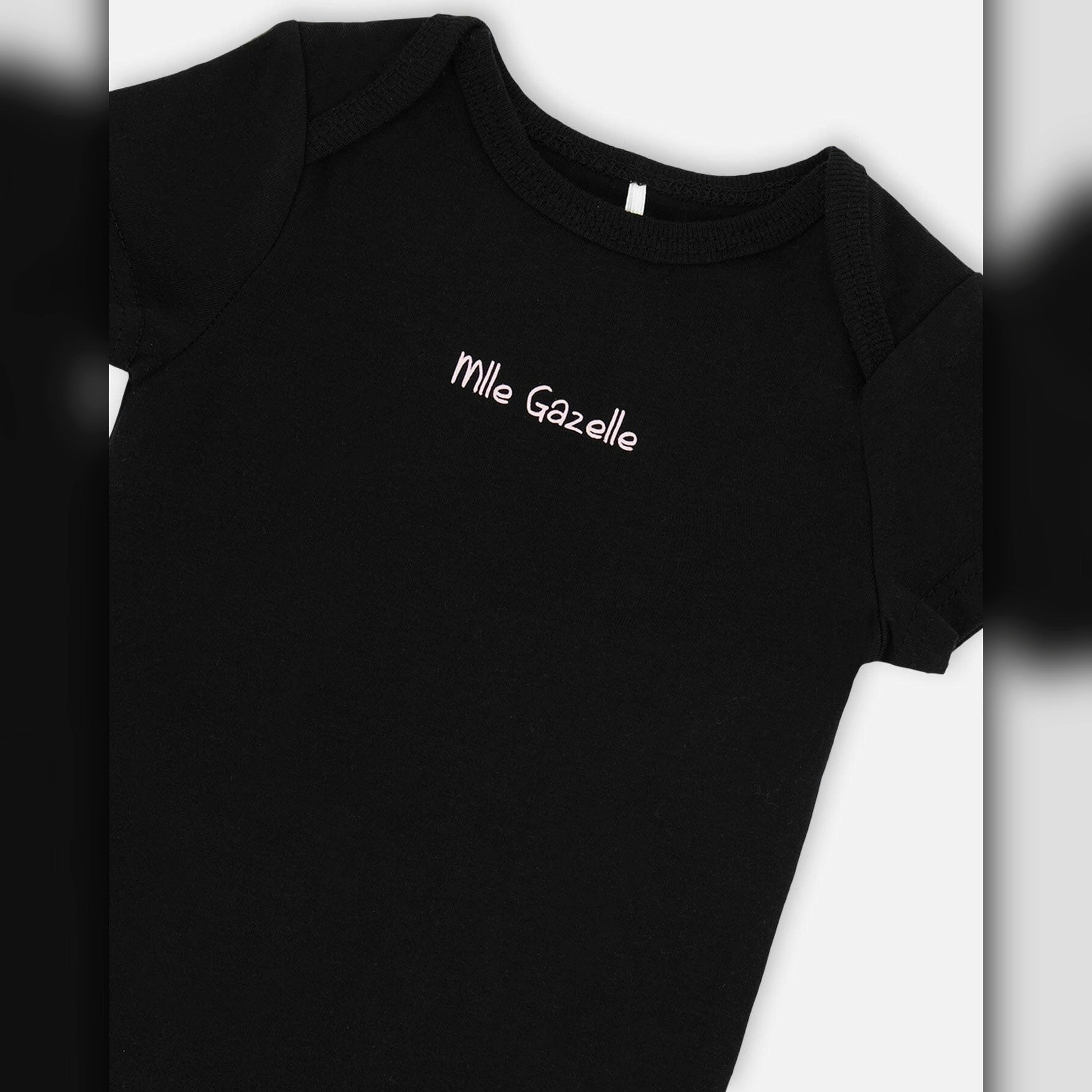 Evolutive Organic Cotton Jersey Onesie Black , view 3 of 3
