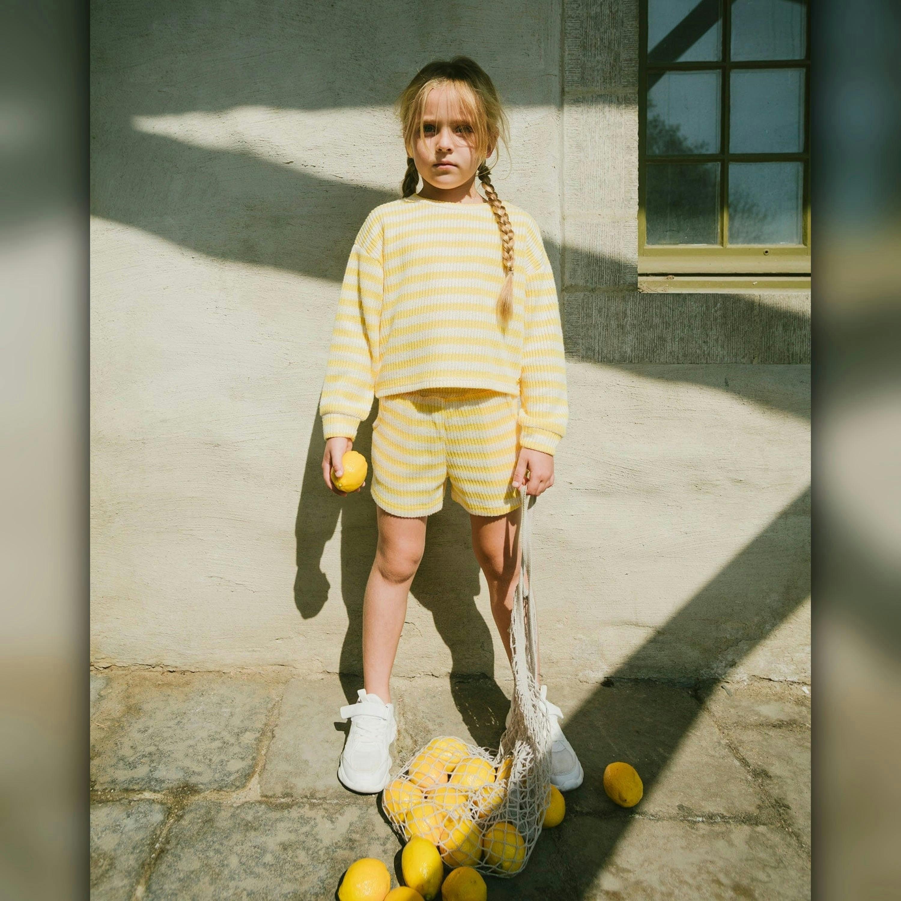 Striped Shorts Yellow And White , view 2 of 5