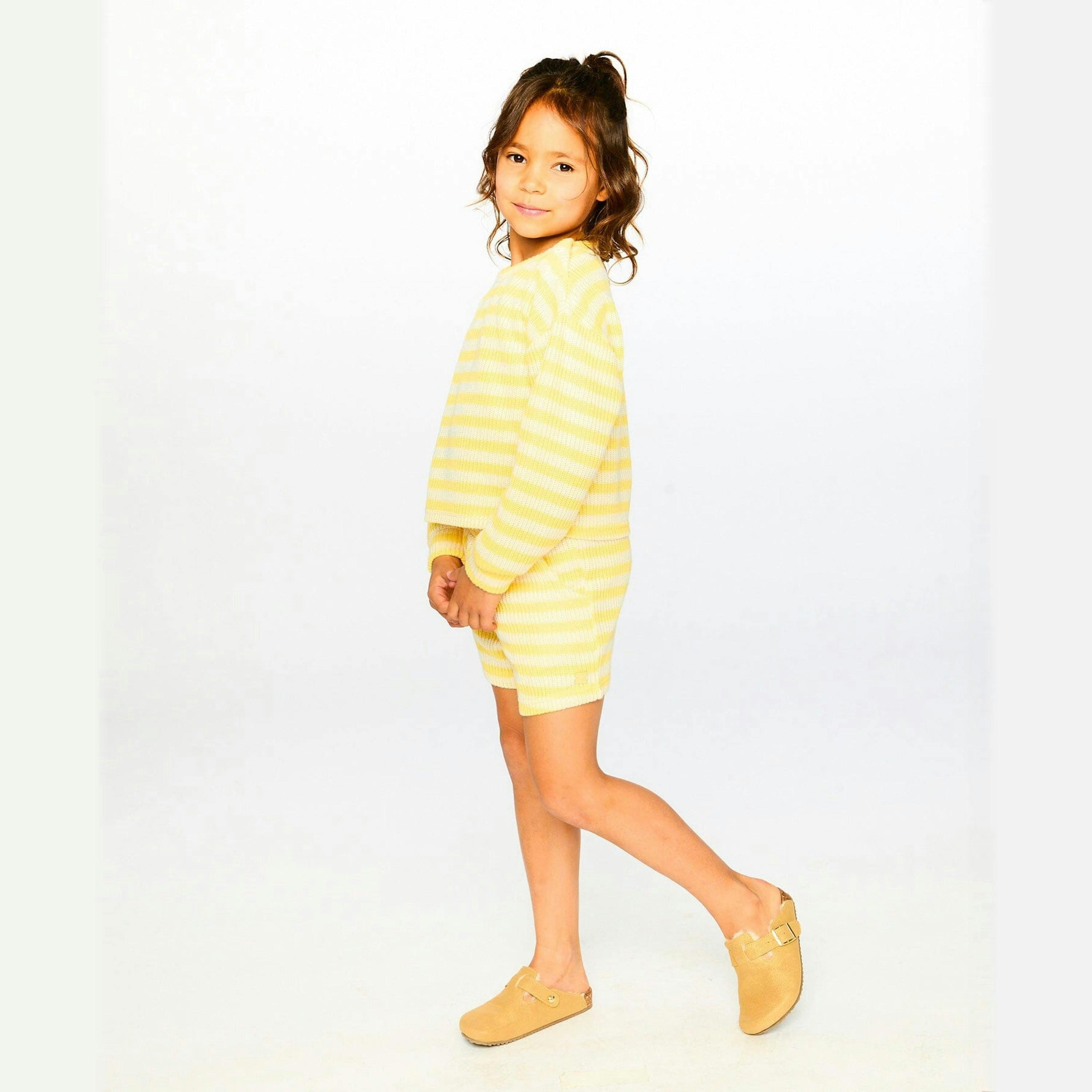 Striped Shorts Yellow And White , view 3 of 5