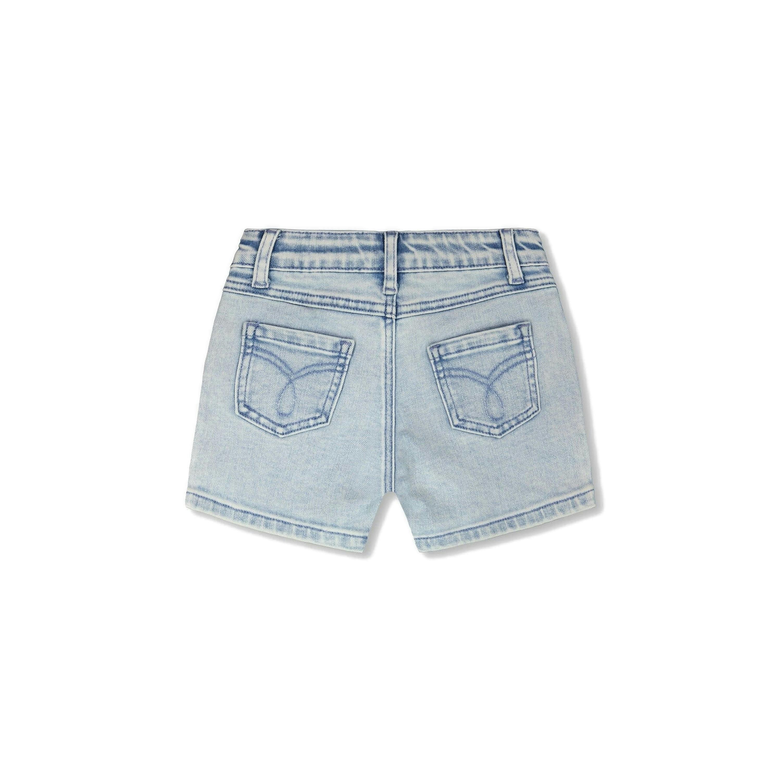 Light Blue Denim Shorts , view 3 of 4