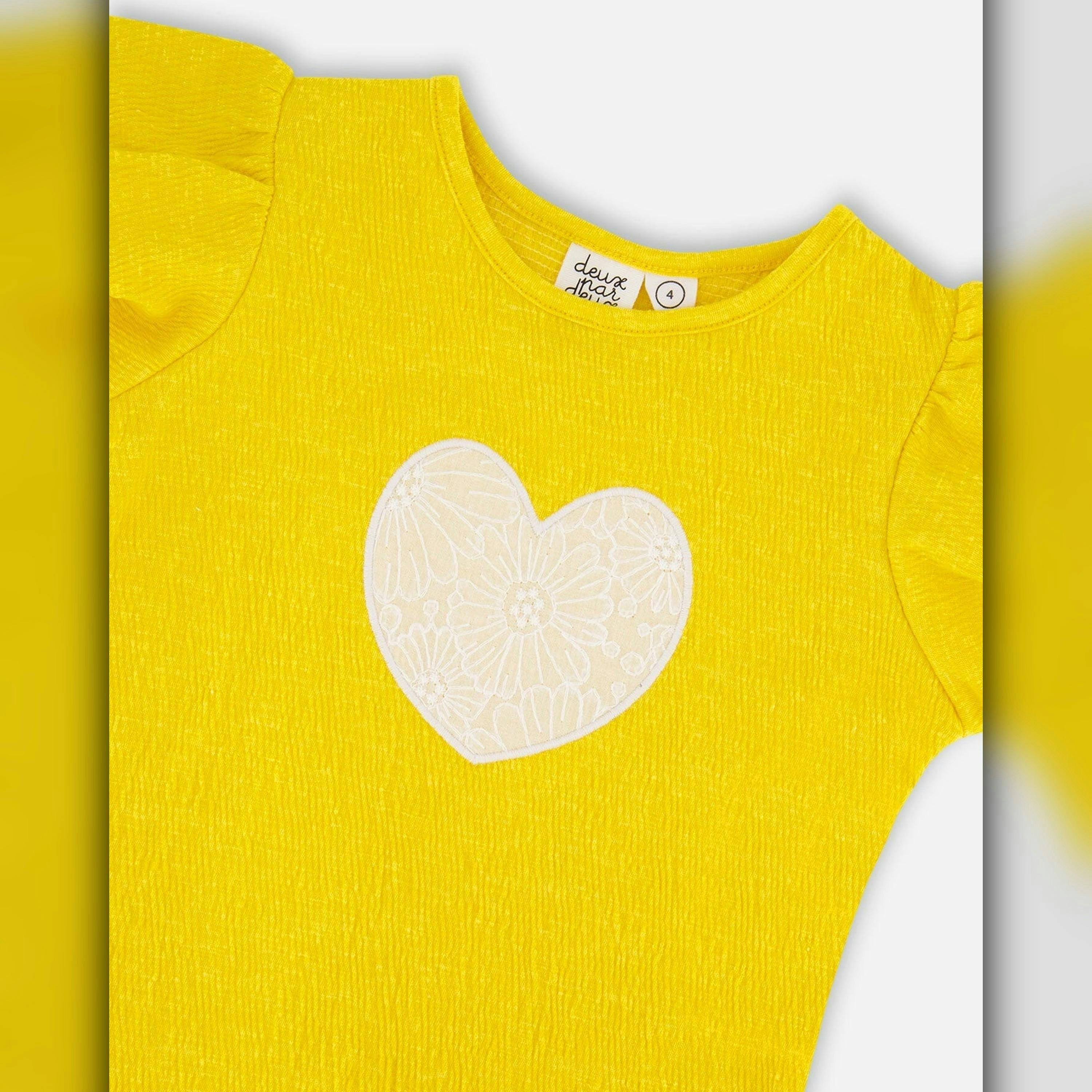 Crinkle Jersey Top Yellow , view 3 of 3