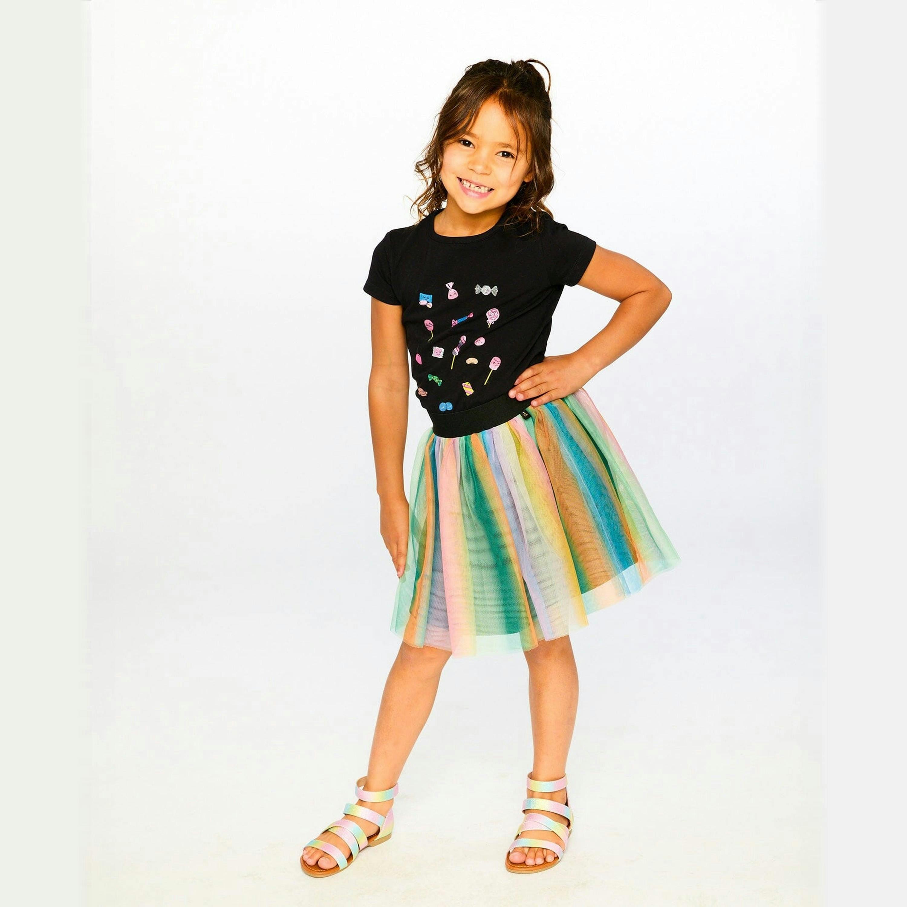 Printed Mesh Skirt Multicolored , view 2 of 4