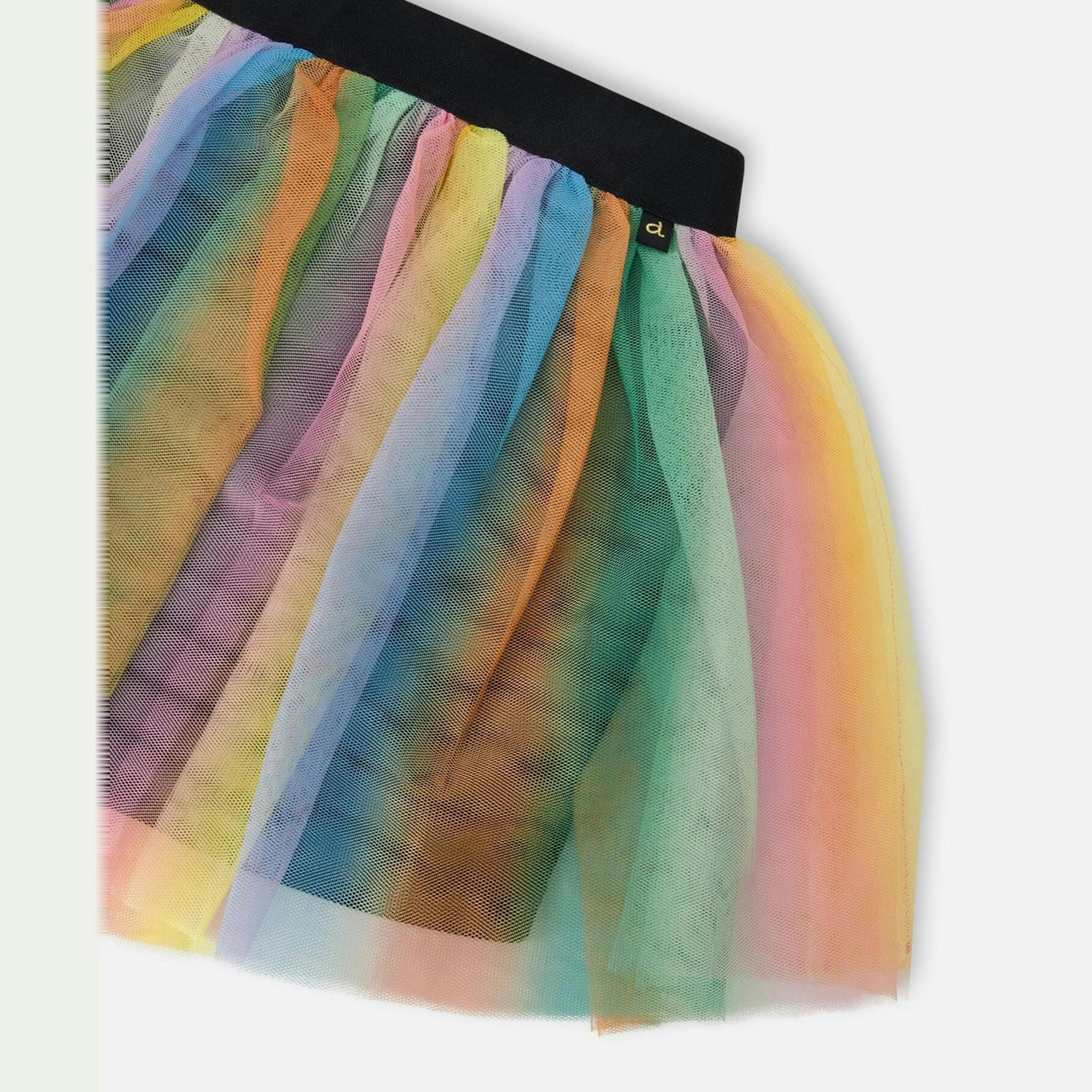 Printed Mesh Skirt Multicolored , view 4 of 4