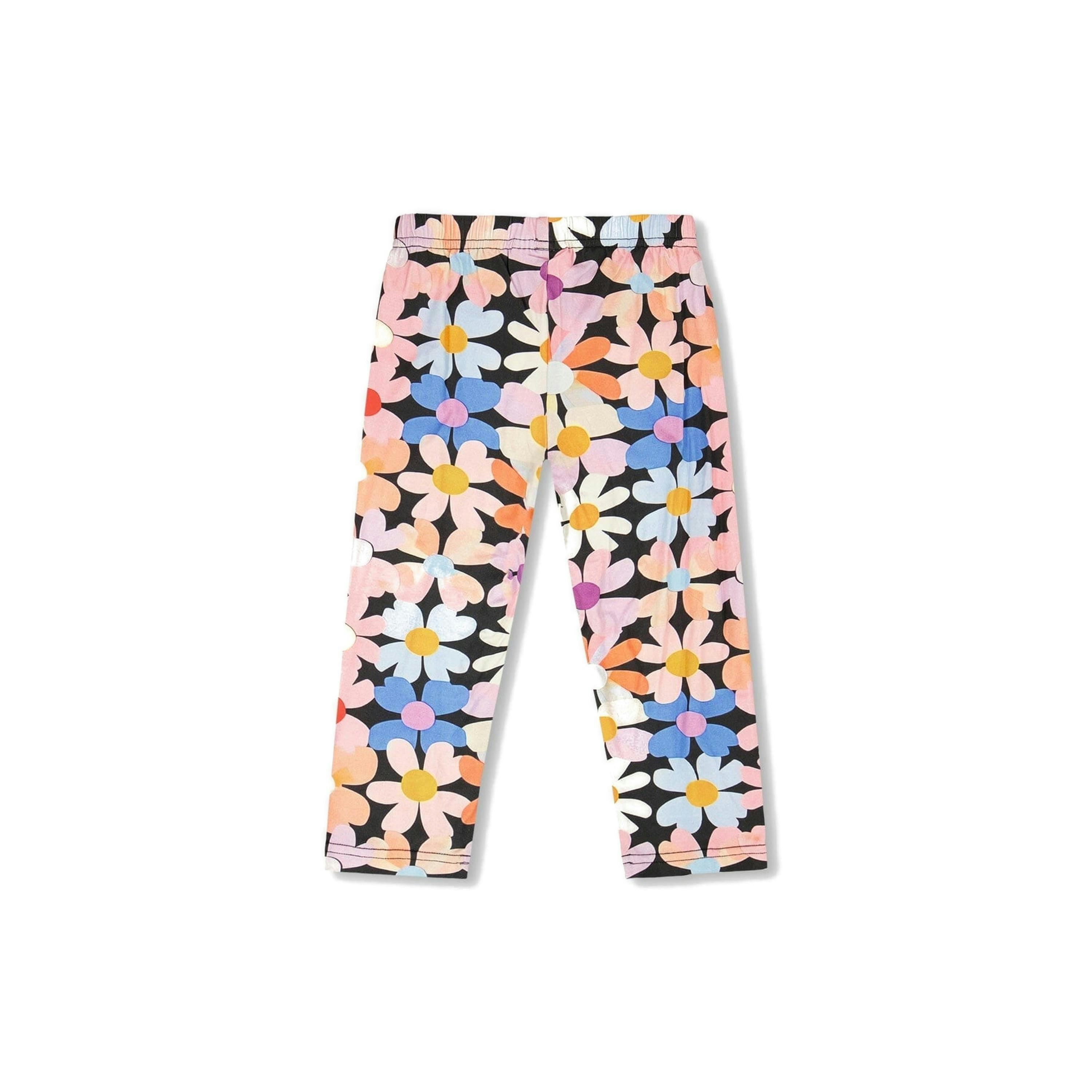 Viscose Leggings Black Printed Flowers , view 3 of 4