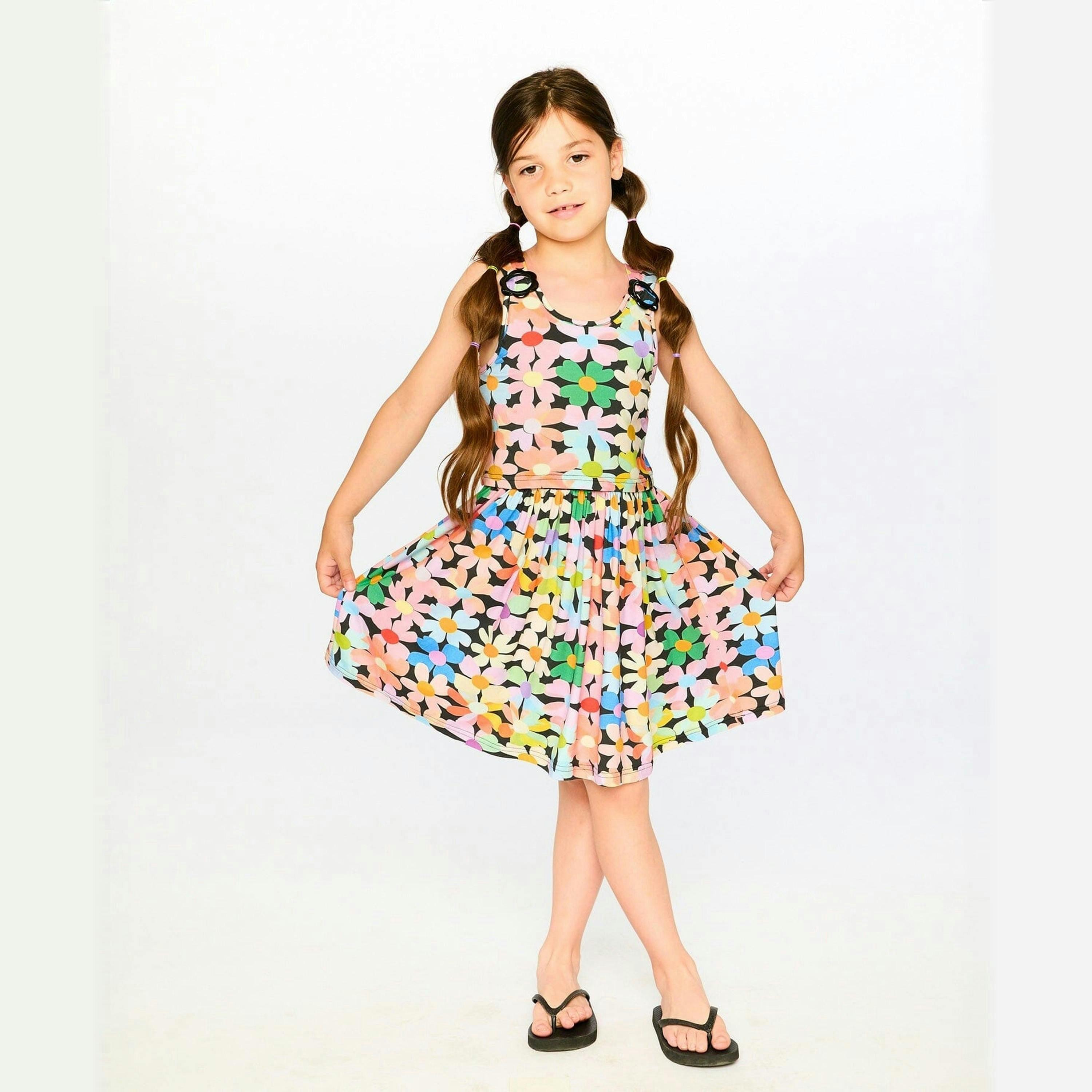 Dress Black Printed Flowers , view 2 of 4