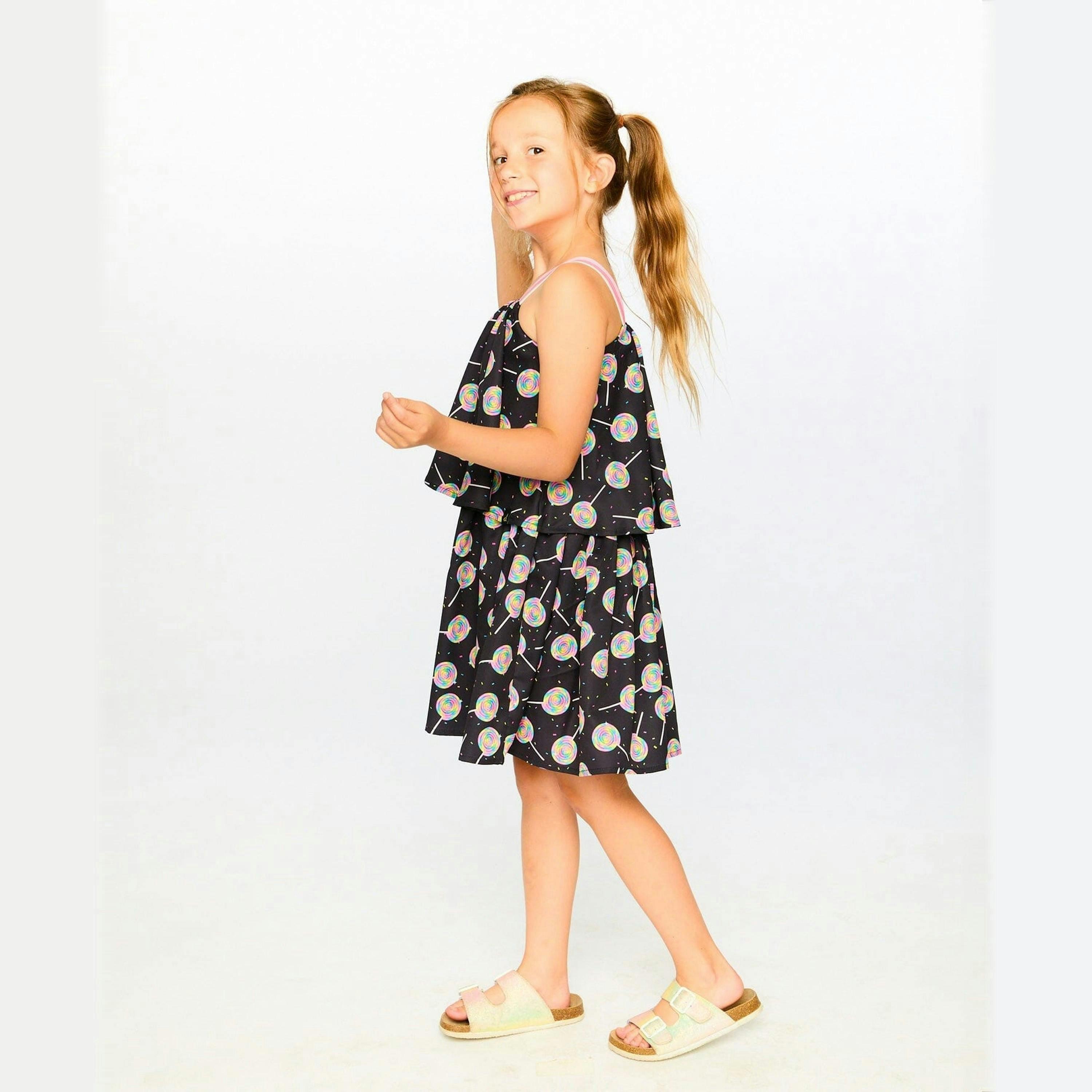 Woven Dress Black Lollipop Print , view 2 of 4