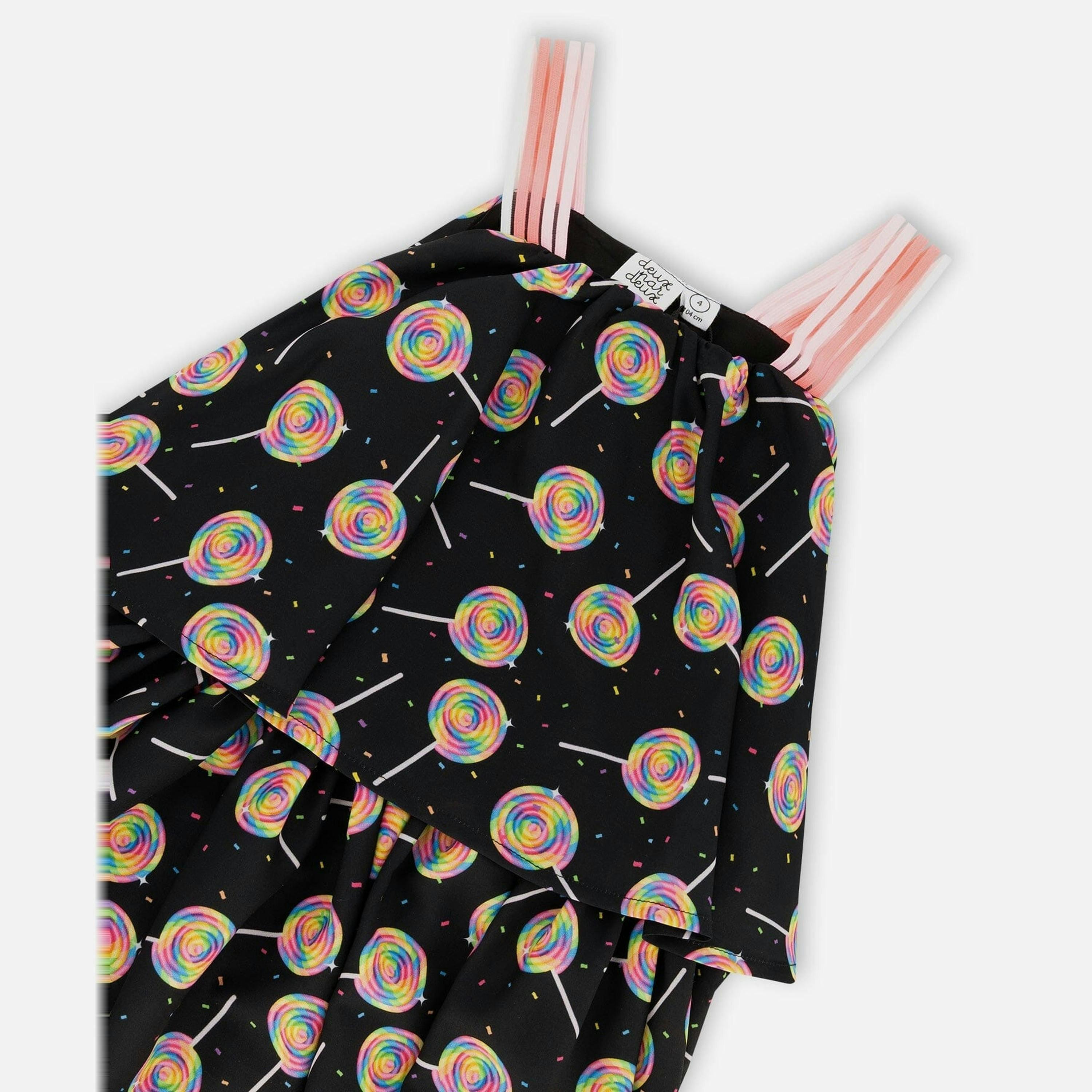 Woven Dress Black Lollipop Print , view 4 of 4
