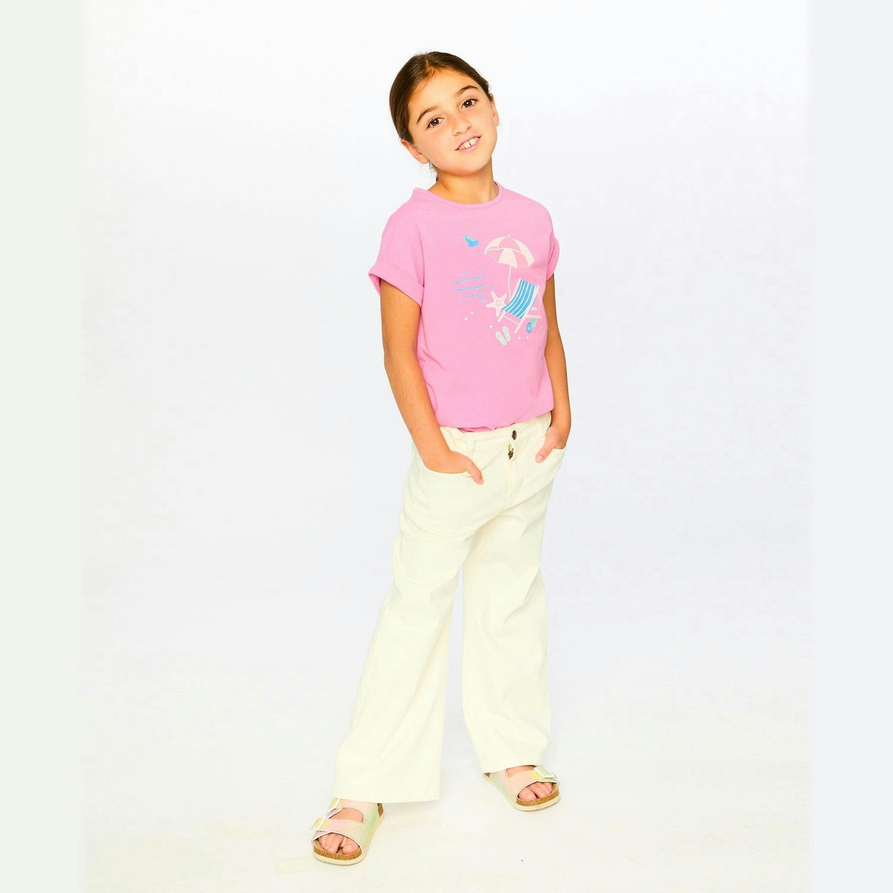 Organic Cotton Jersey T-Shirt Pink , view 2 of 3