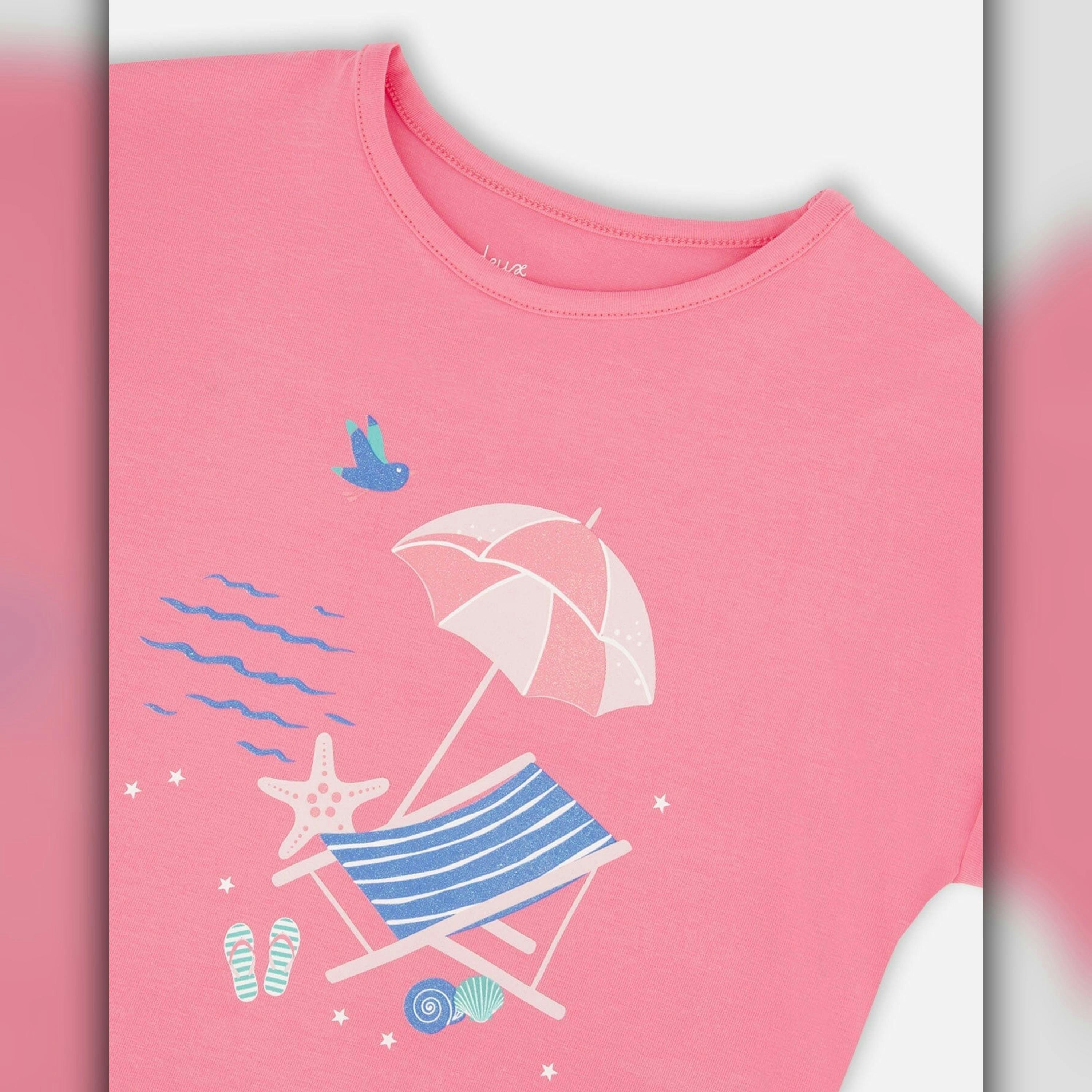 Organic Cotton Jersey T-Shirt Pink , view 3 of 3
