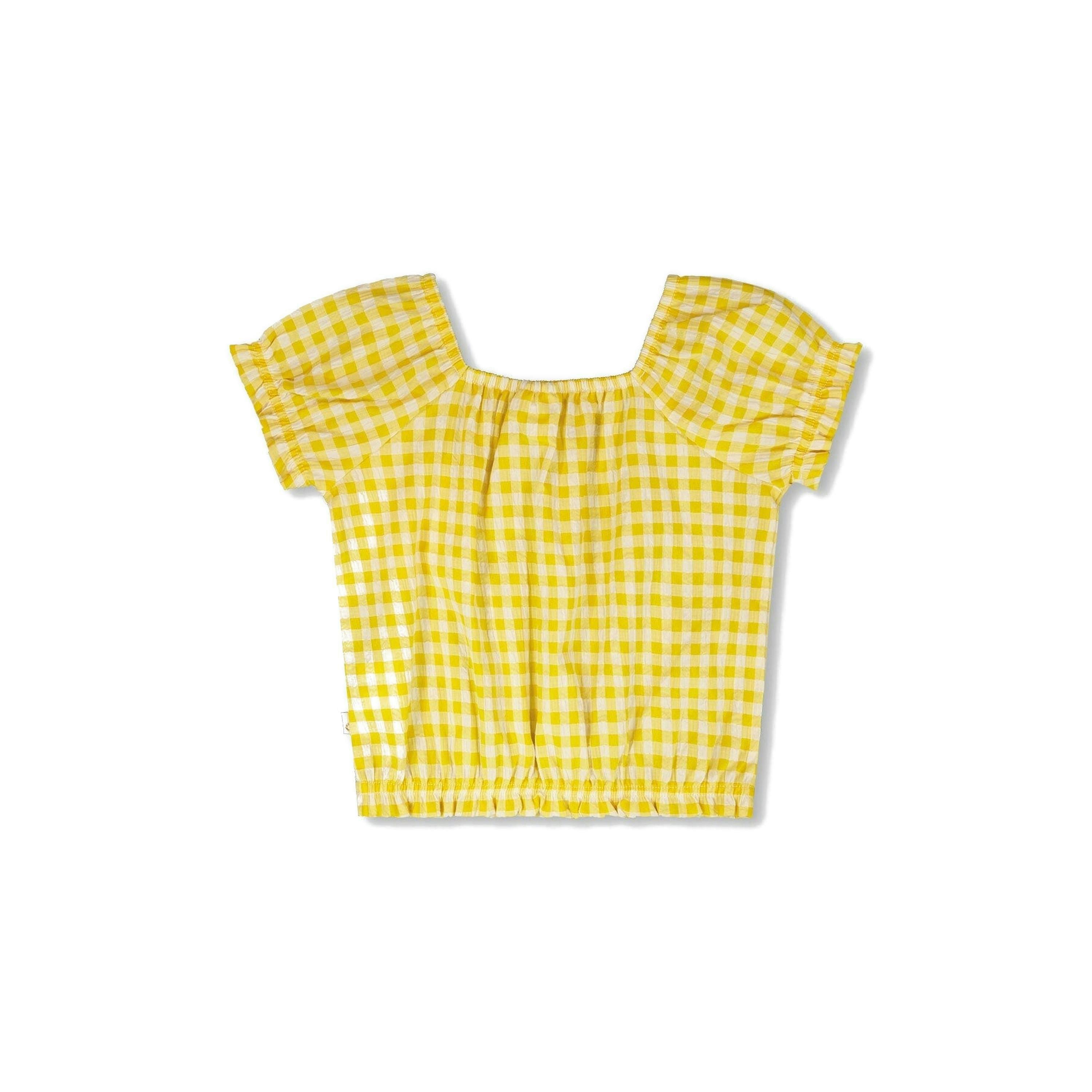 Peasant Top Yellow Gingham , view 3 of 4