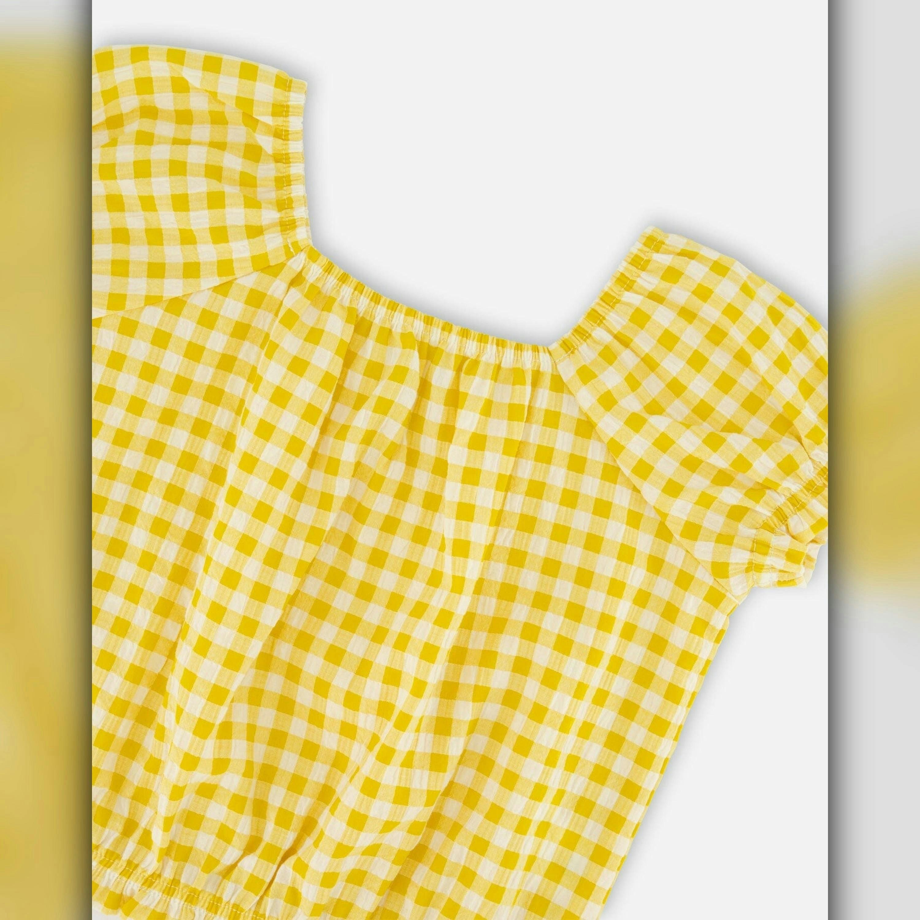 Peasant Top Yellow Gingham , view 4 of 4