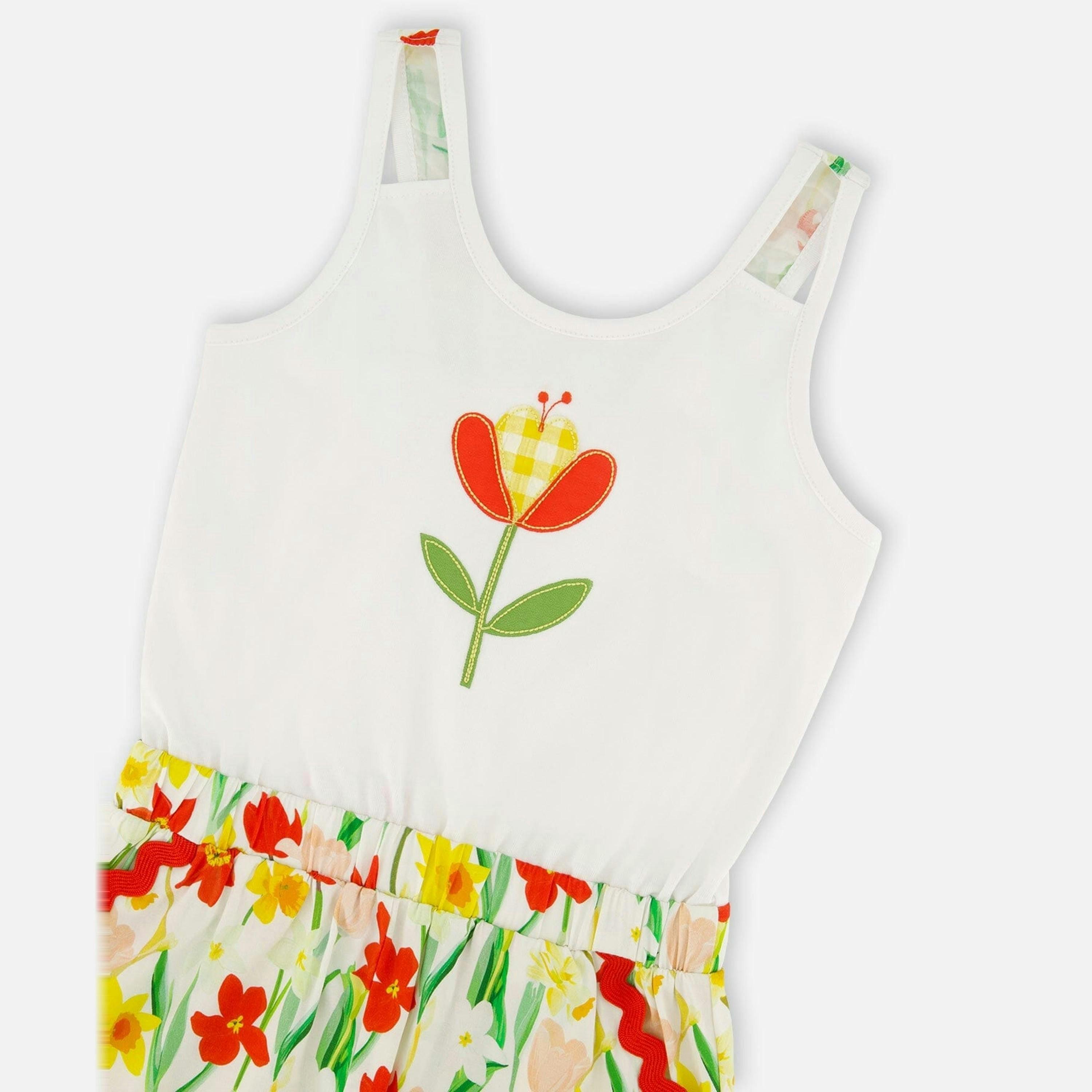 Jersey And Viscose Romper White , view 4 of 4