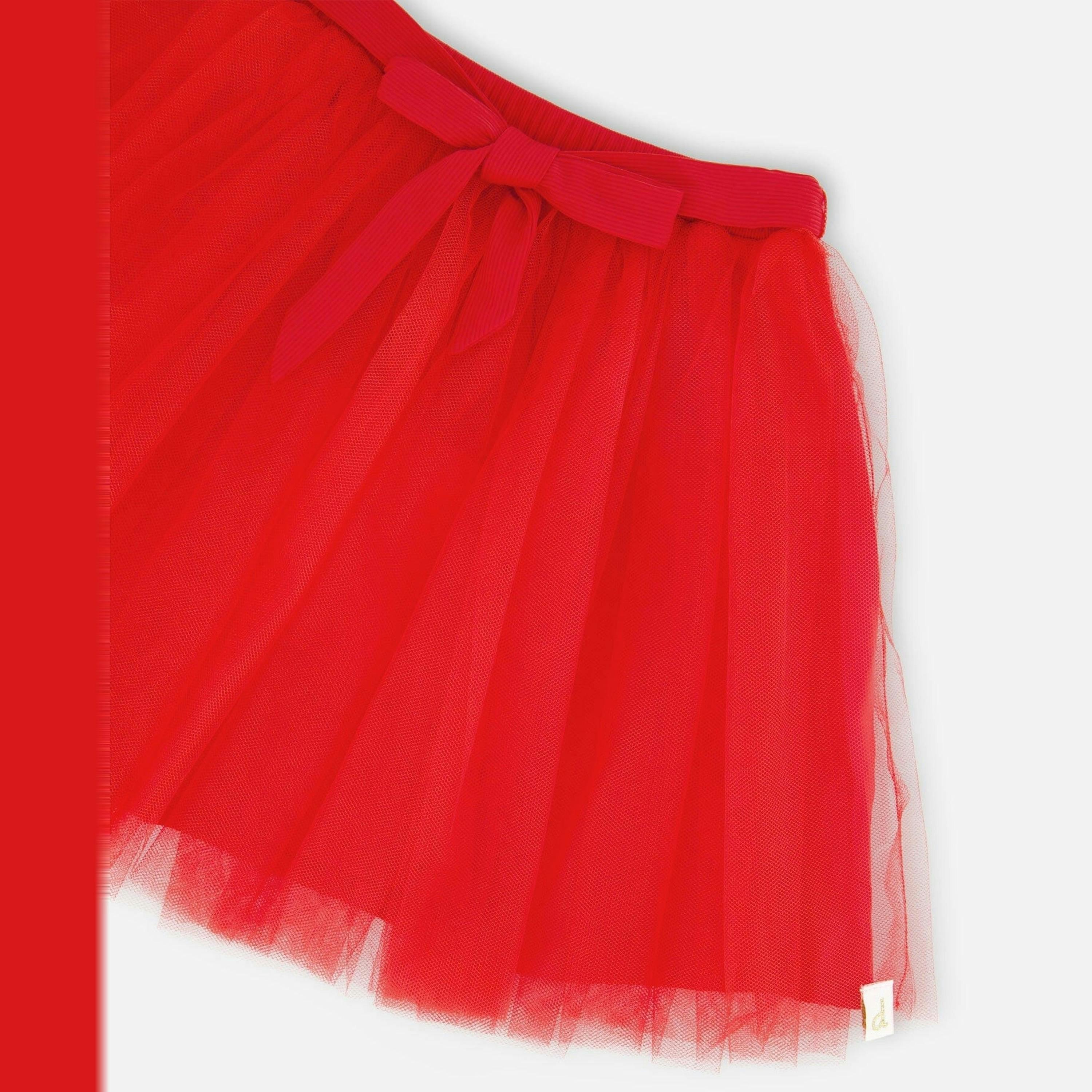 Mesh And Eyelet Skirt Red , view 4 of 4
