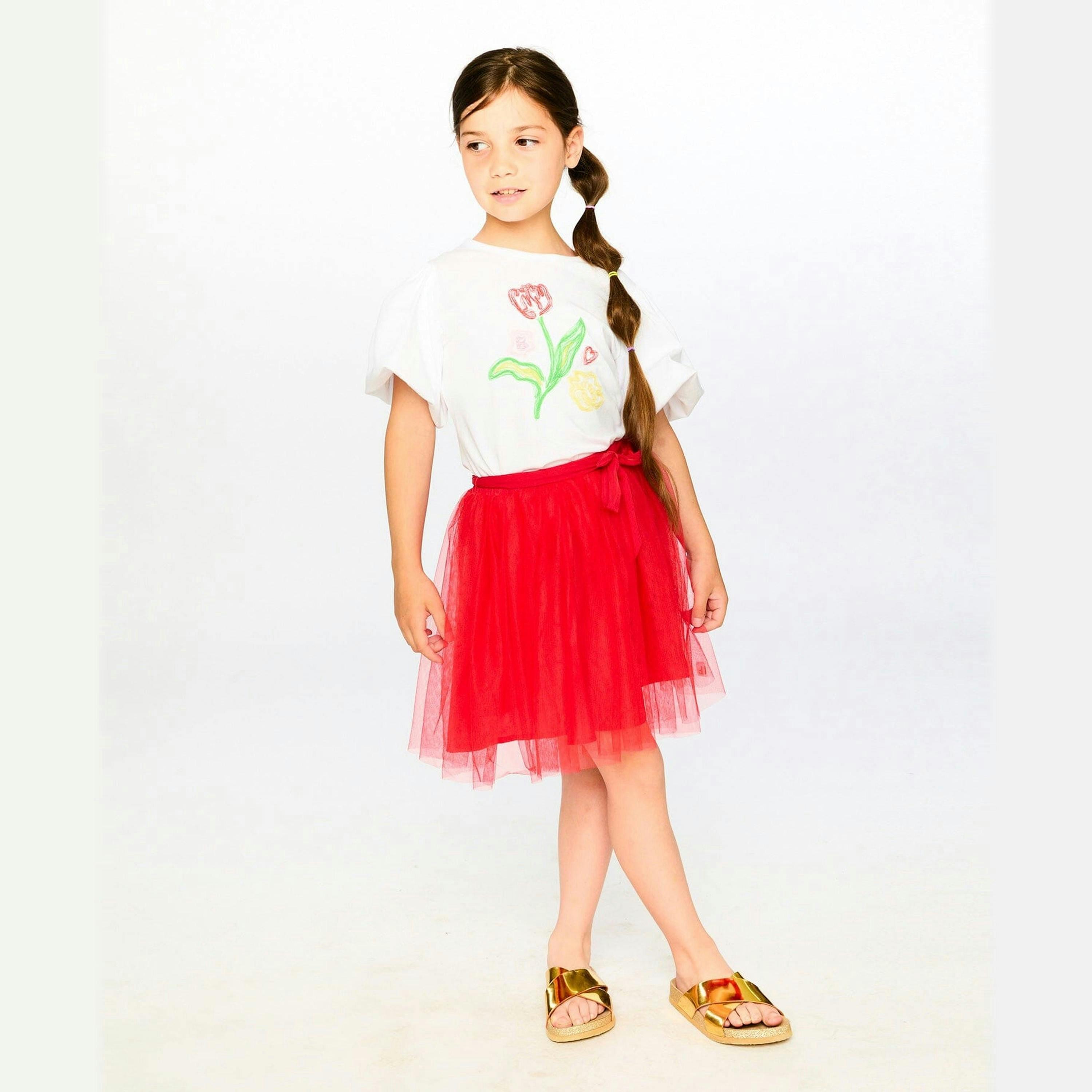 Organic Cotton Jersey Top White with Embroidery , view 2 of 4