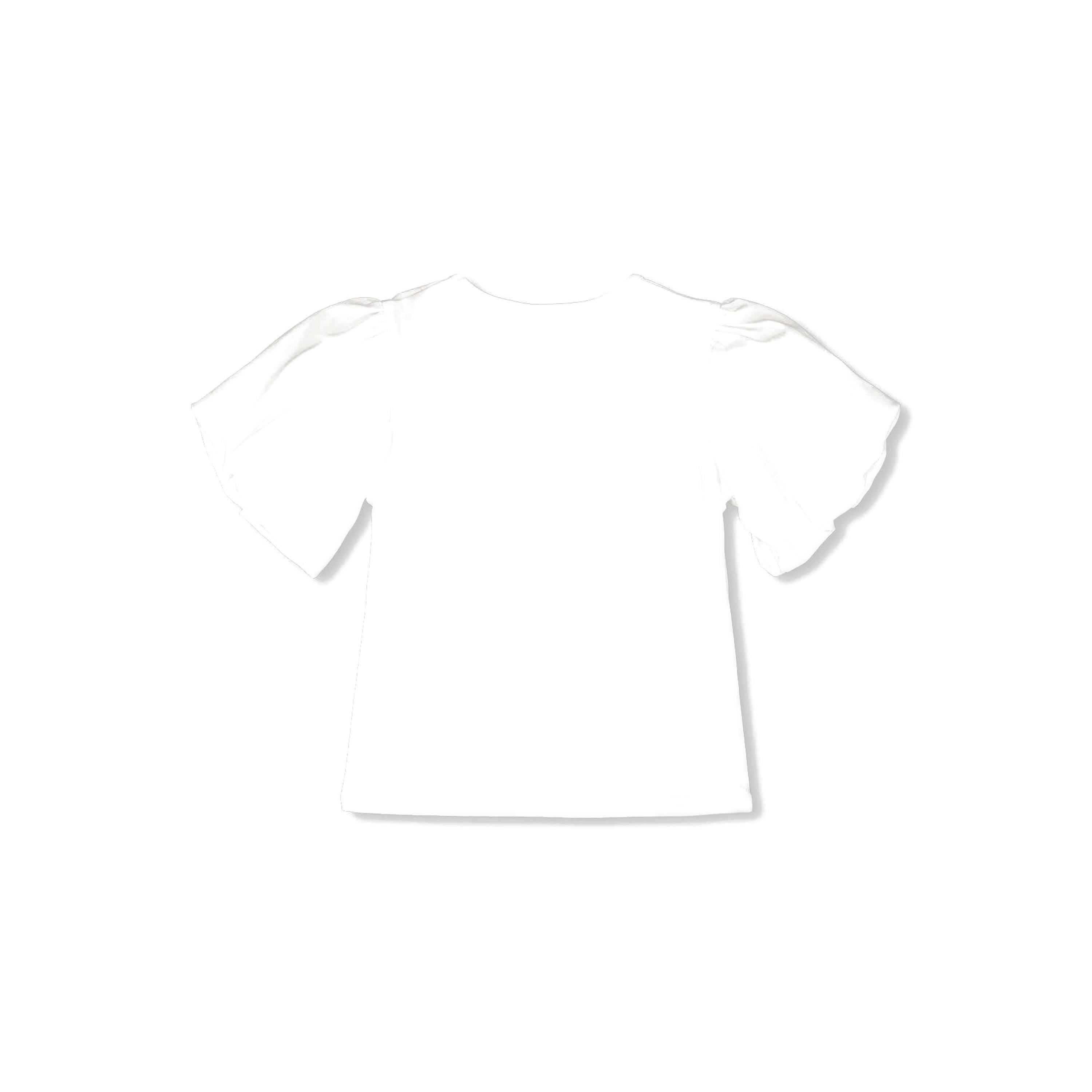 Organic Cotton Jersey Top White with Embroidery , view 3 of 4