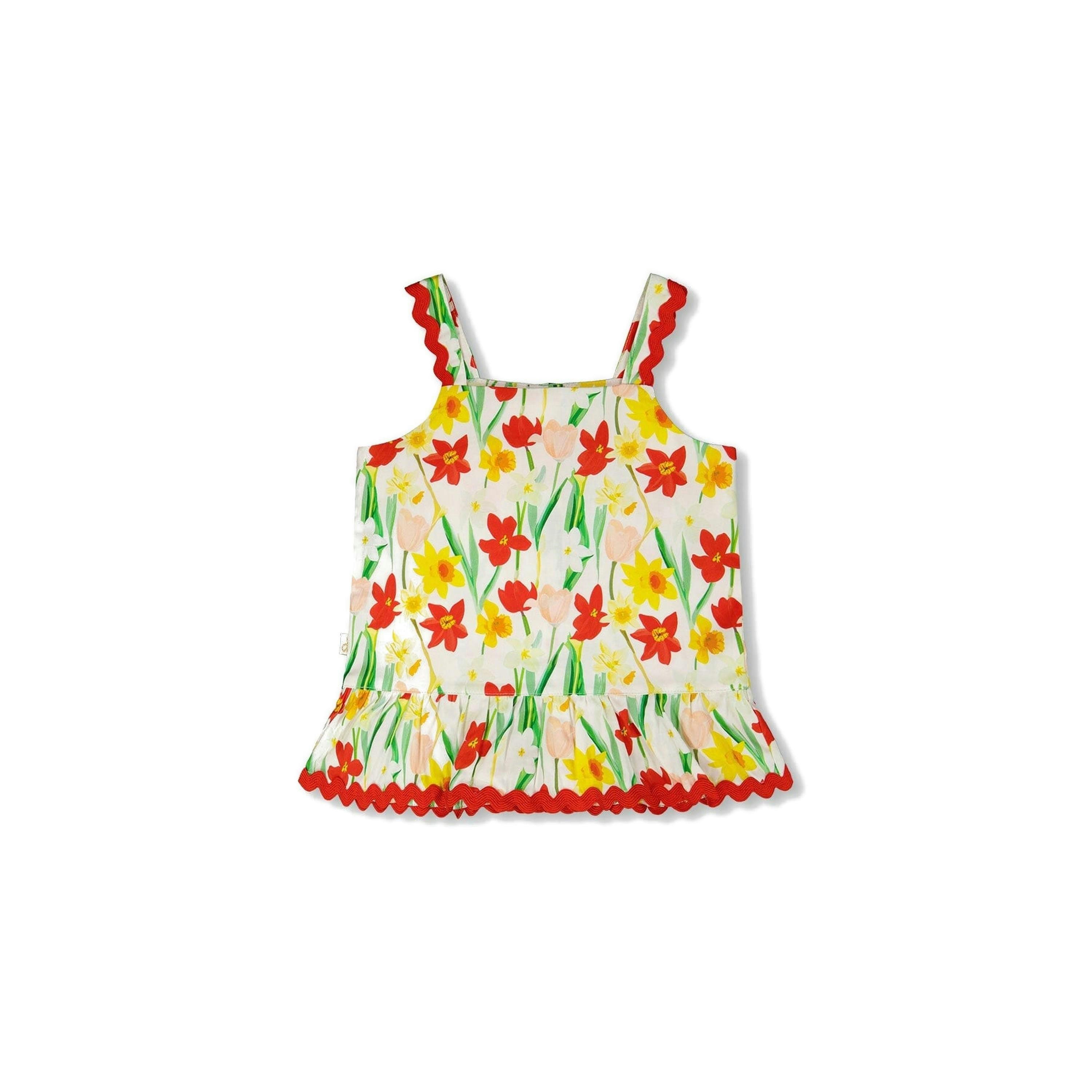 Viscose Top White Daffodil Print , view 3 of 4