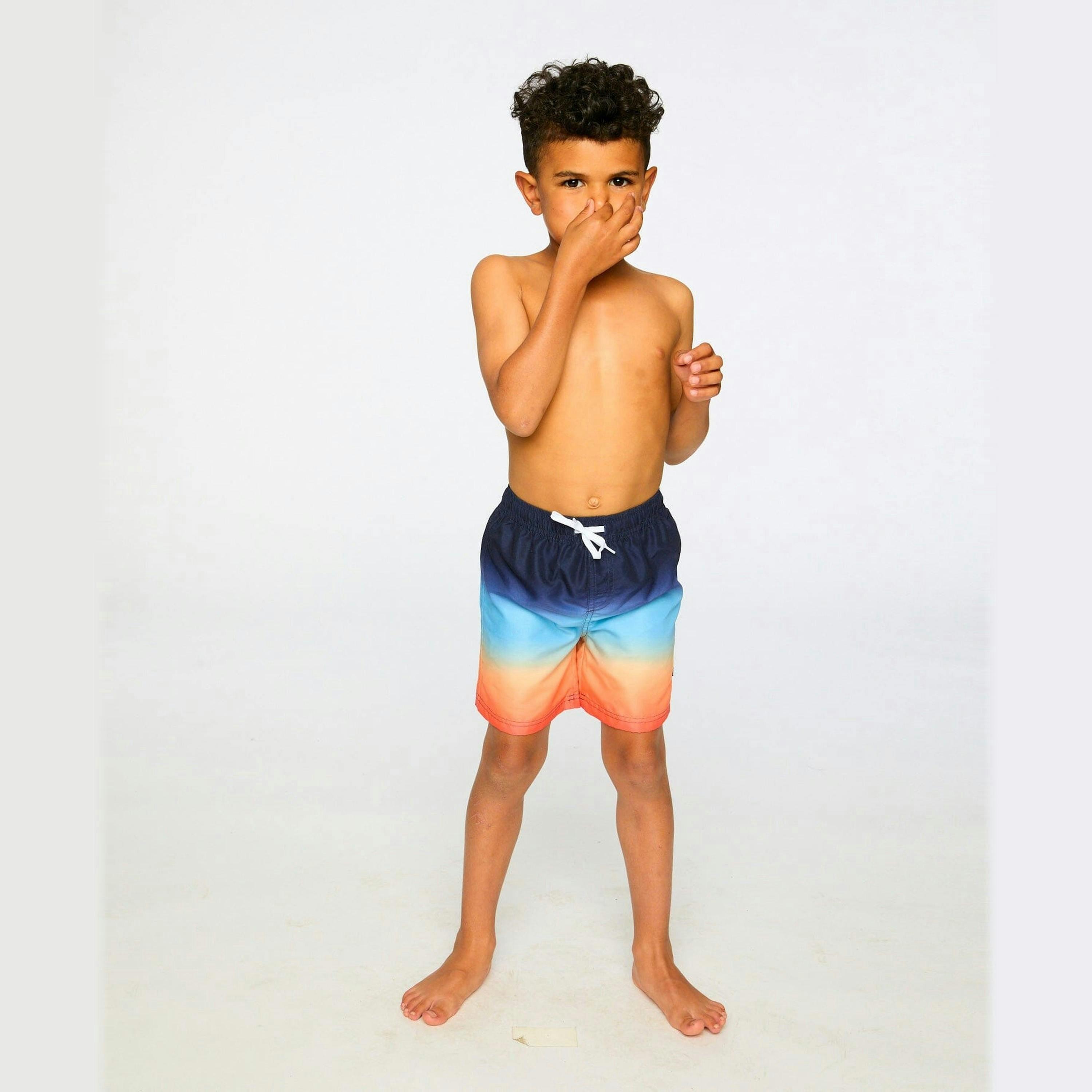 Swim Trunks Blue And Orange Gradient , view 3 of 4