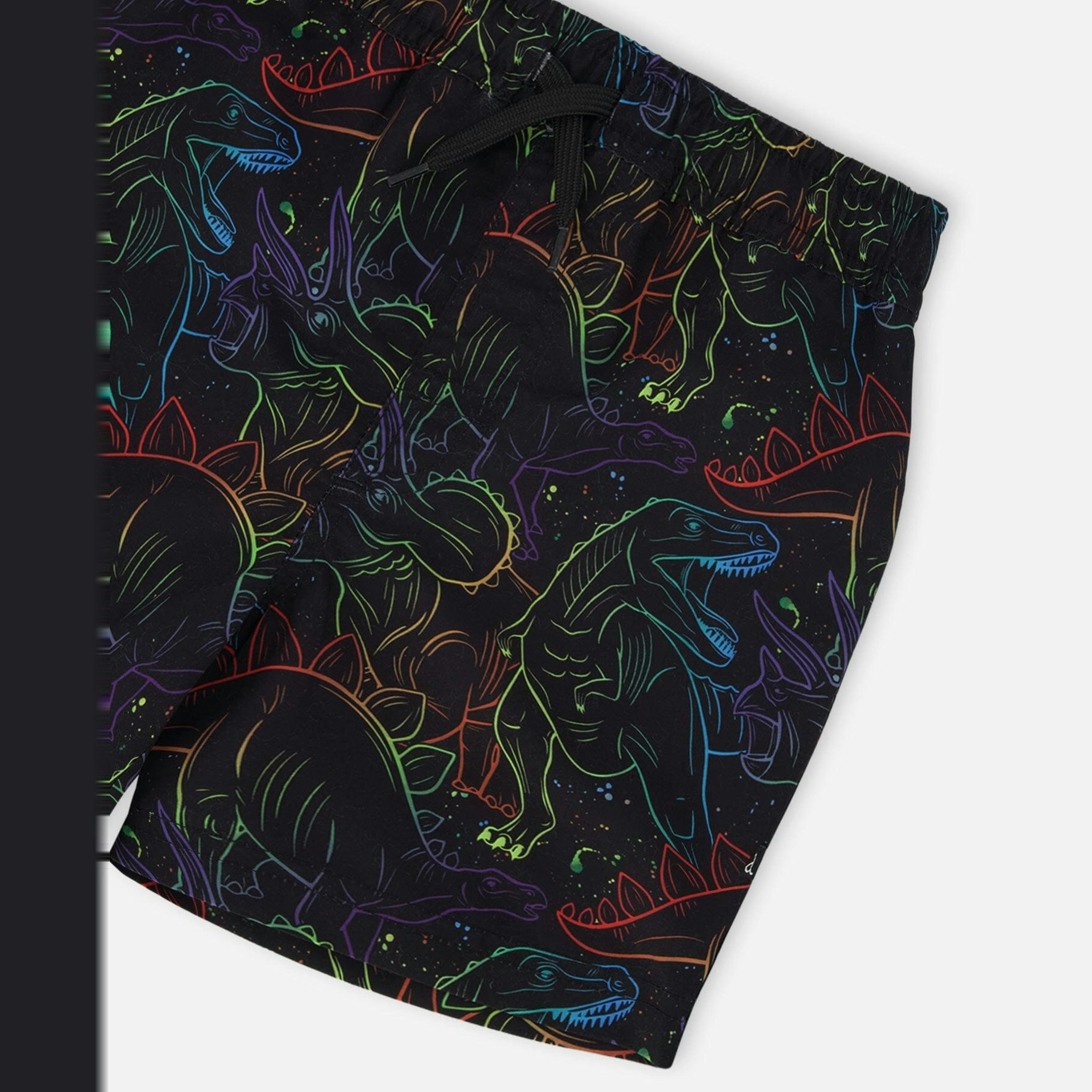 Swim Trunks Black Dinosaur Print , view 5 of 5