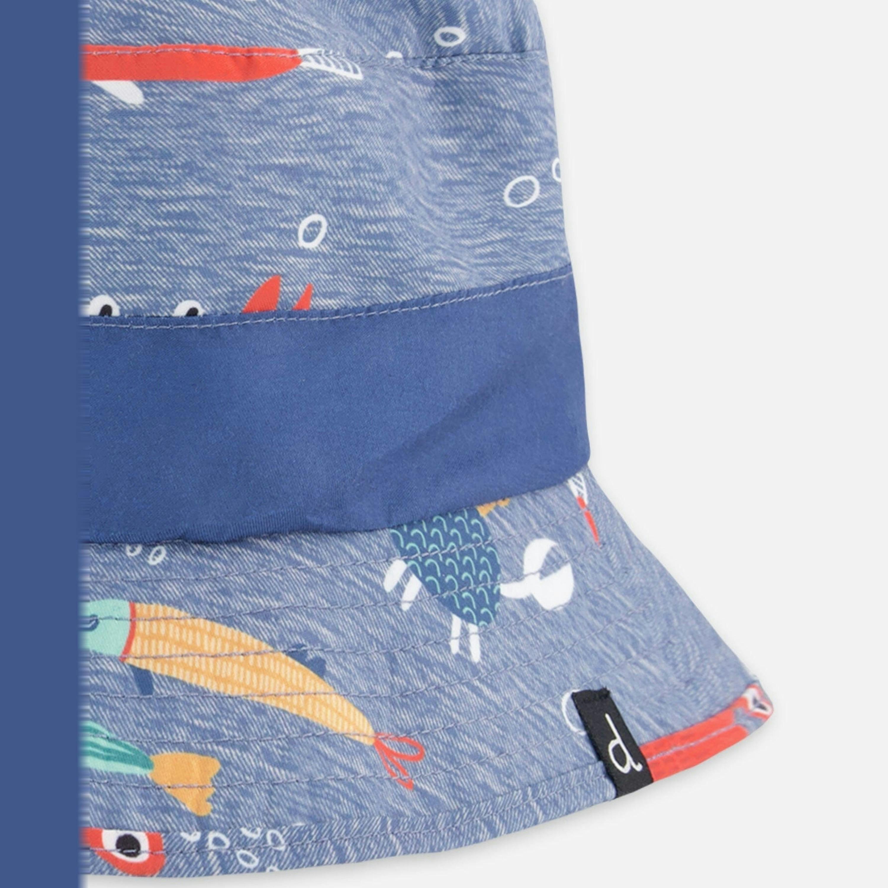 Recycled Polyester Beach Hat Blue Marine Animal Print , view 4 of 4