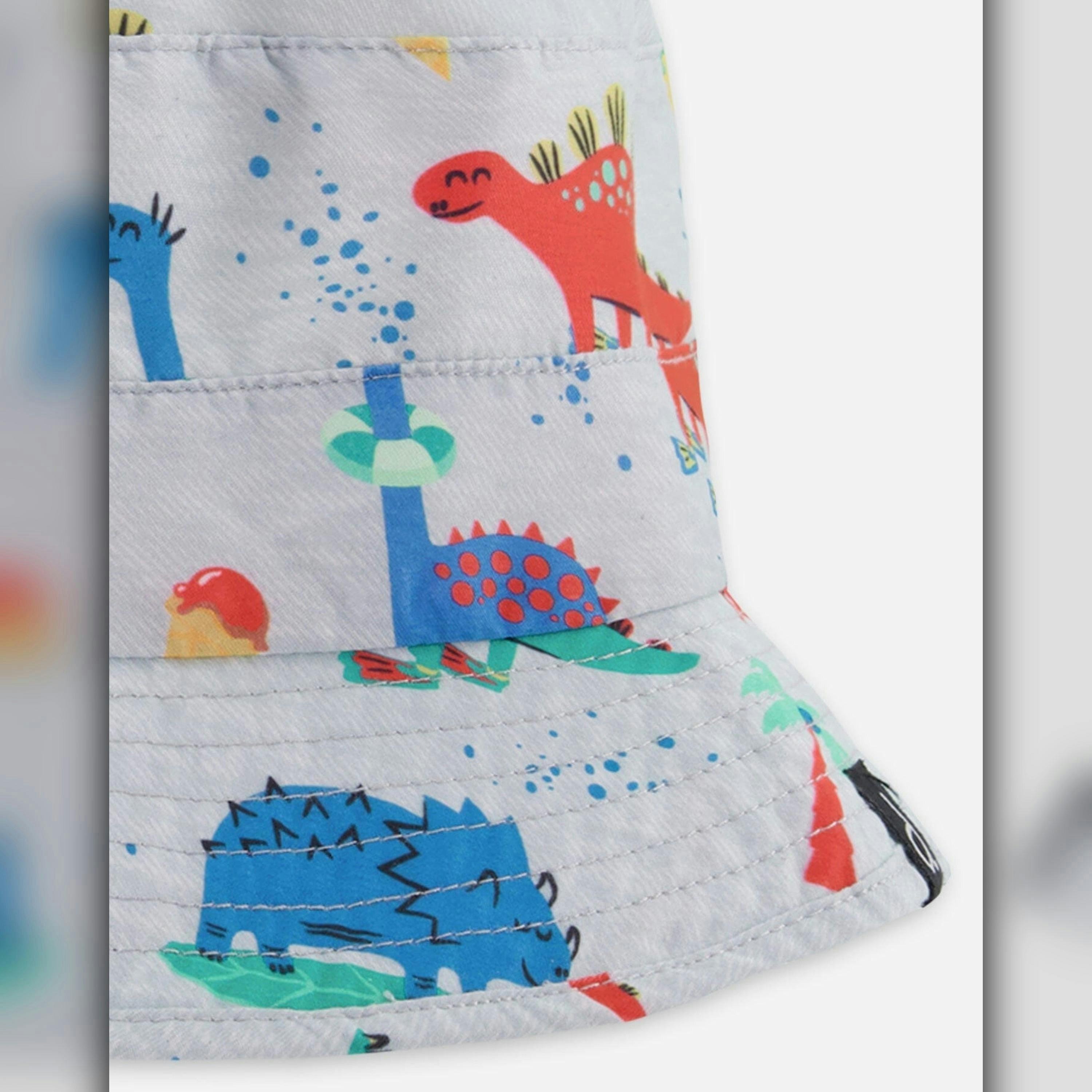 Recycled Polyester Beach Hat Blue Baby Dinosaur Print , view 4 of 4