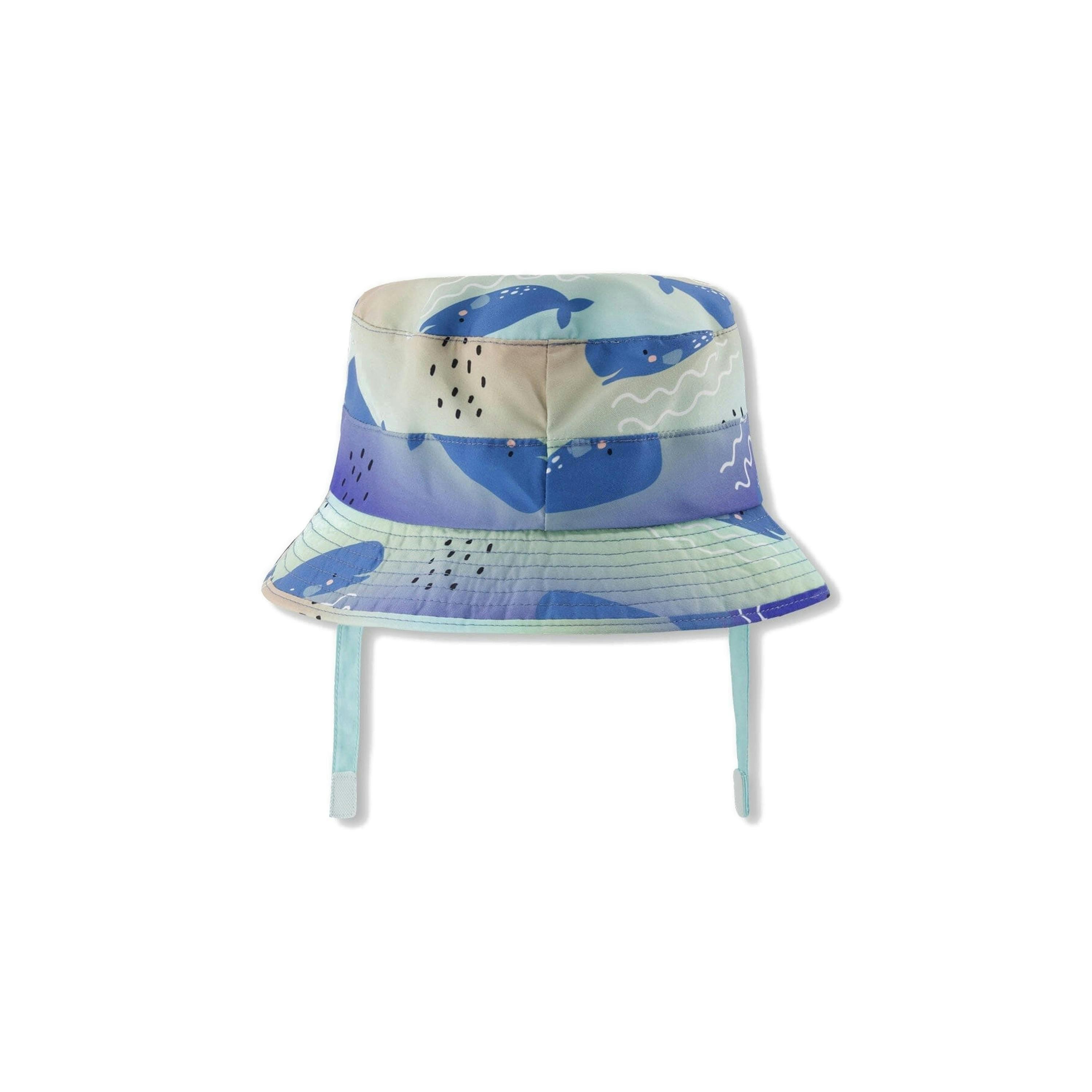 Recycled Polyester Beach Hat Blue Whale Print , view 3 of 4