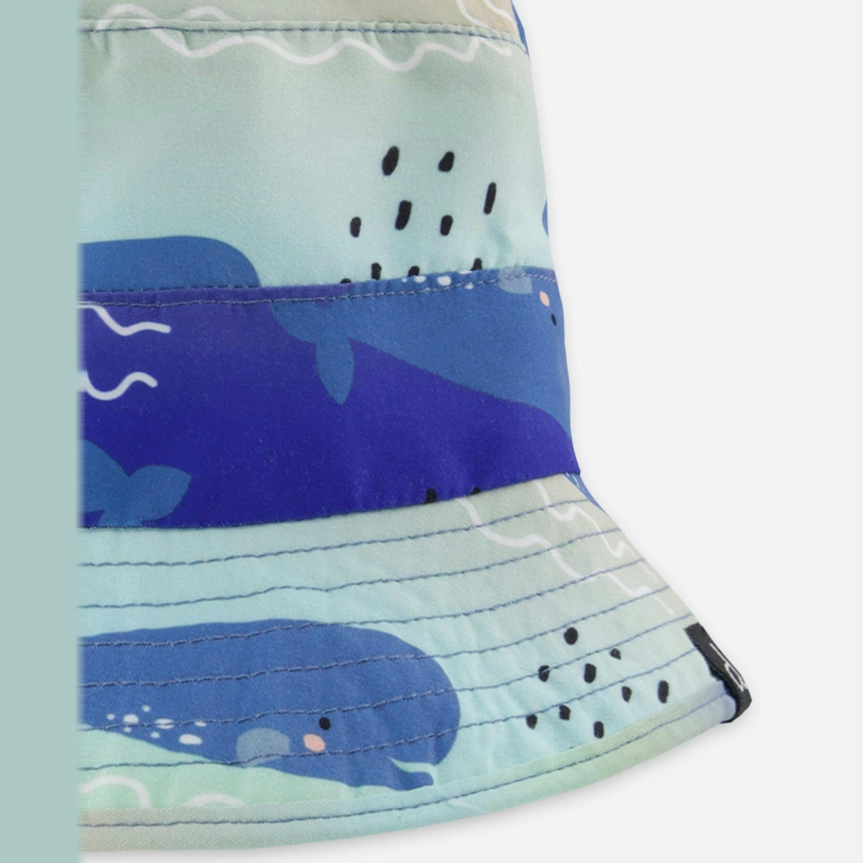 Recycled Polyester Beach Hat Blue Whale Print , view 4 of 4