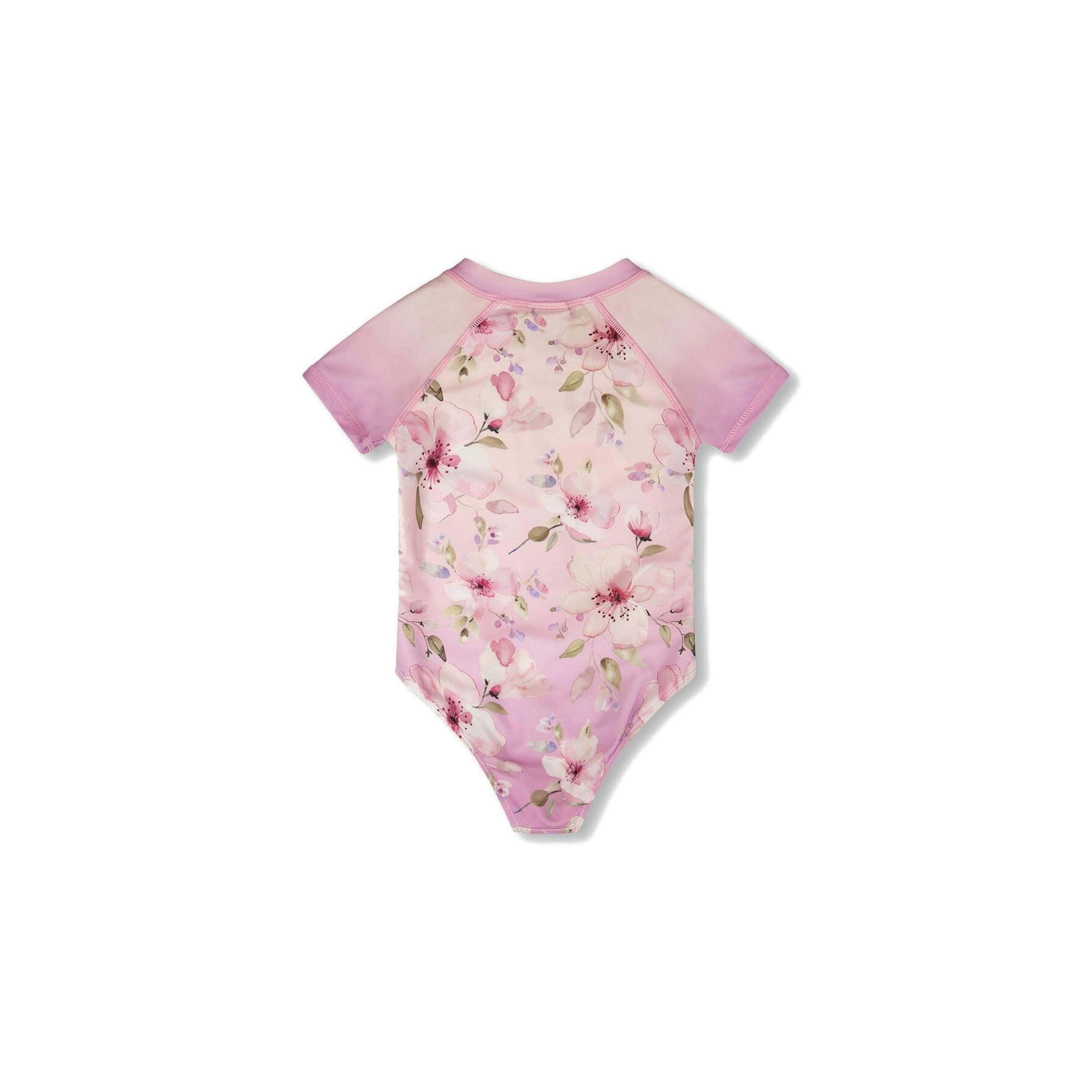 One-Piece Swimsuit Purple Flower Print , view 5 of 6