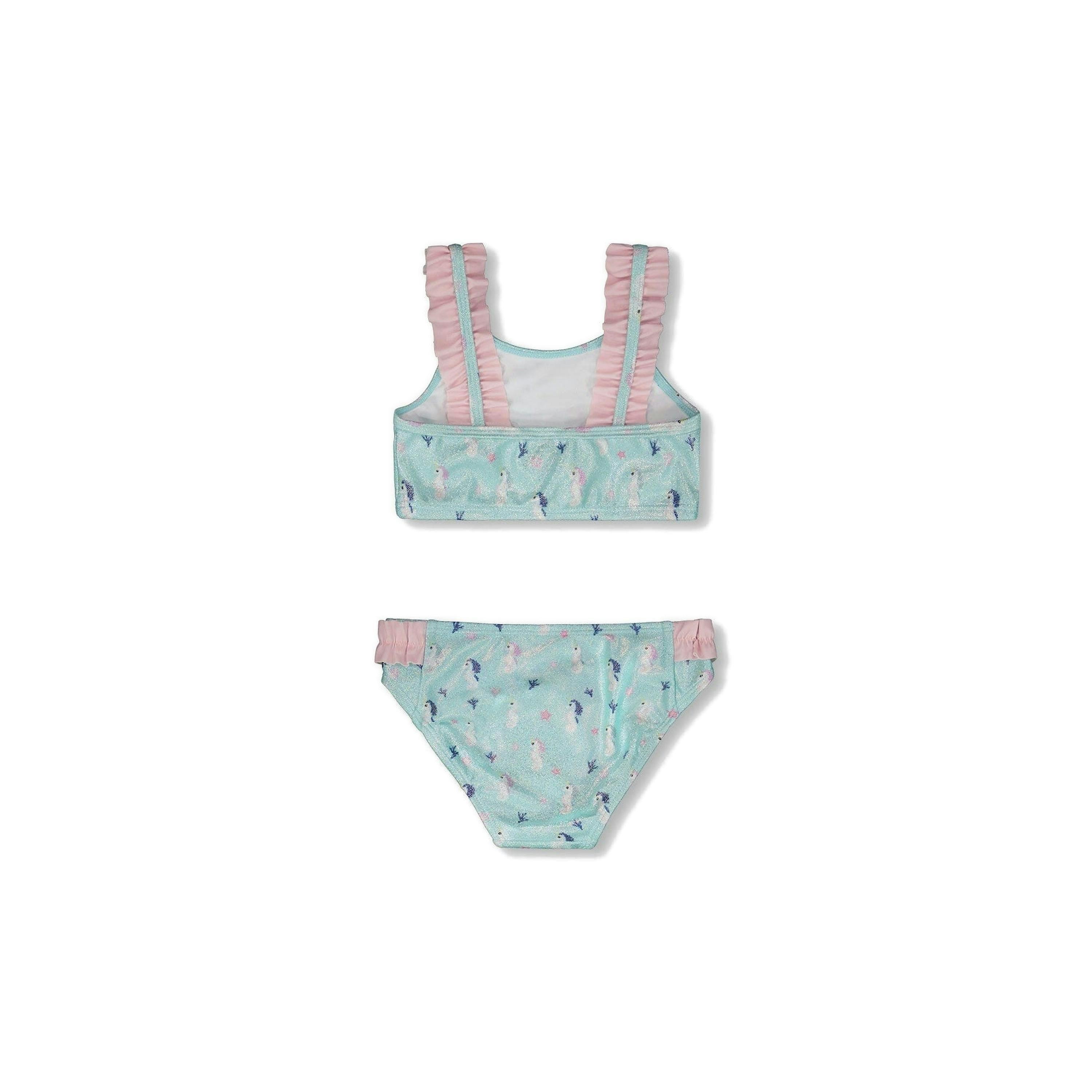 Two-Piece Swimsuit Blue Seahorse Print , view 3 of 5