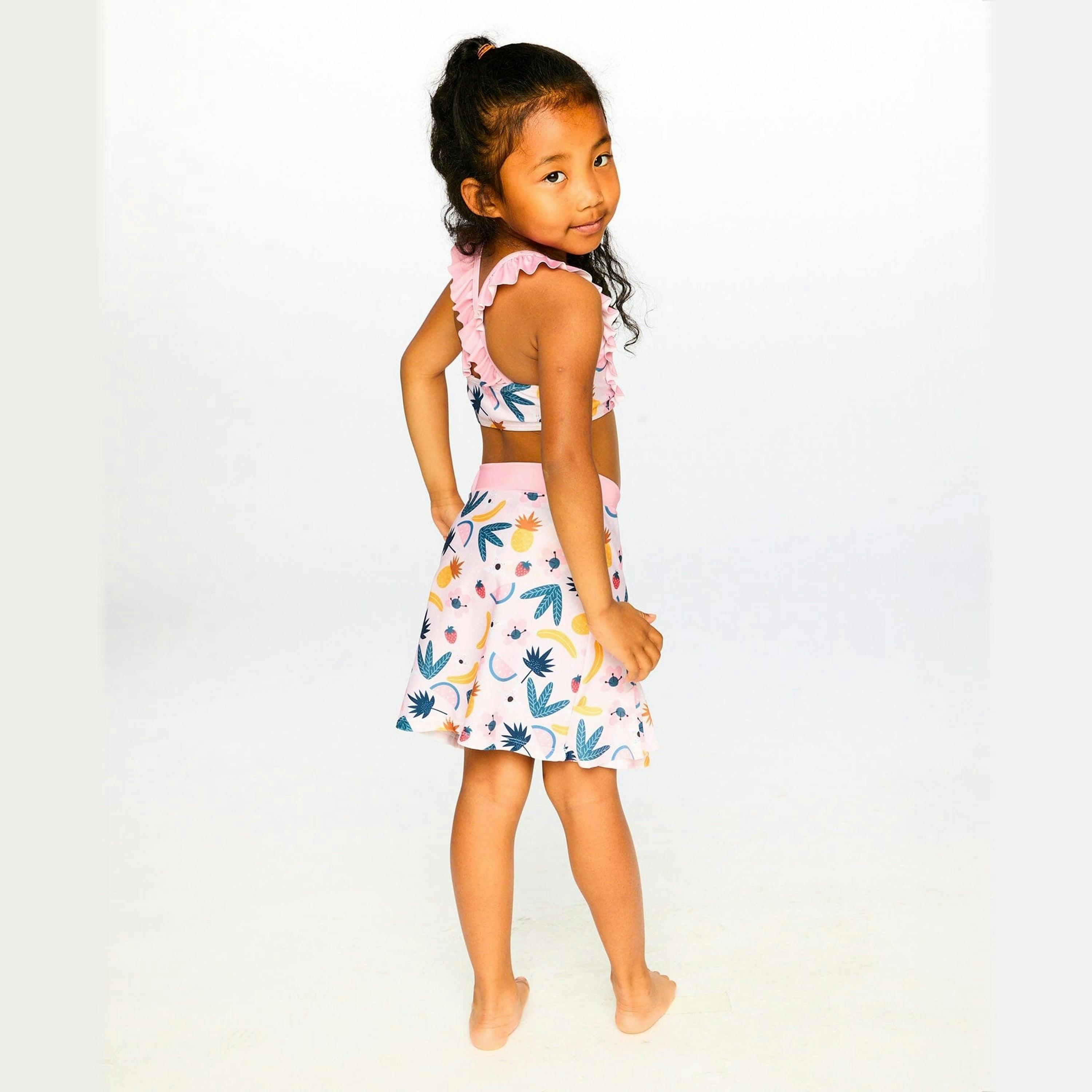 Beach Skirt Cover-Up Pink Printed Fruits , view 3 of 5