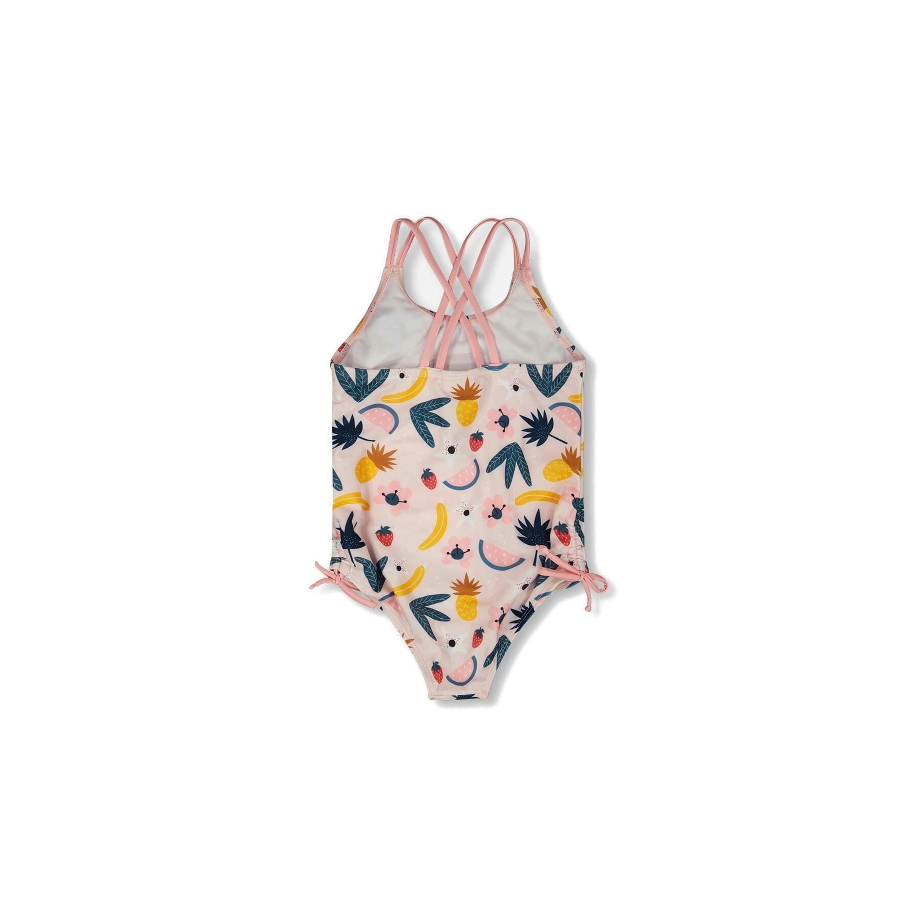 One-Piece Swimsuit Pink Printed Fruits , view 3 of 4