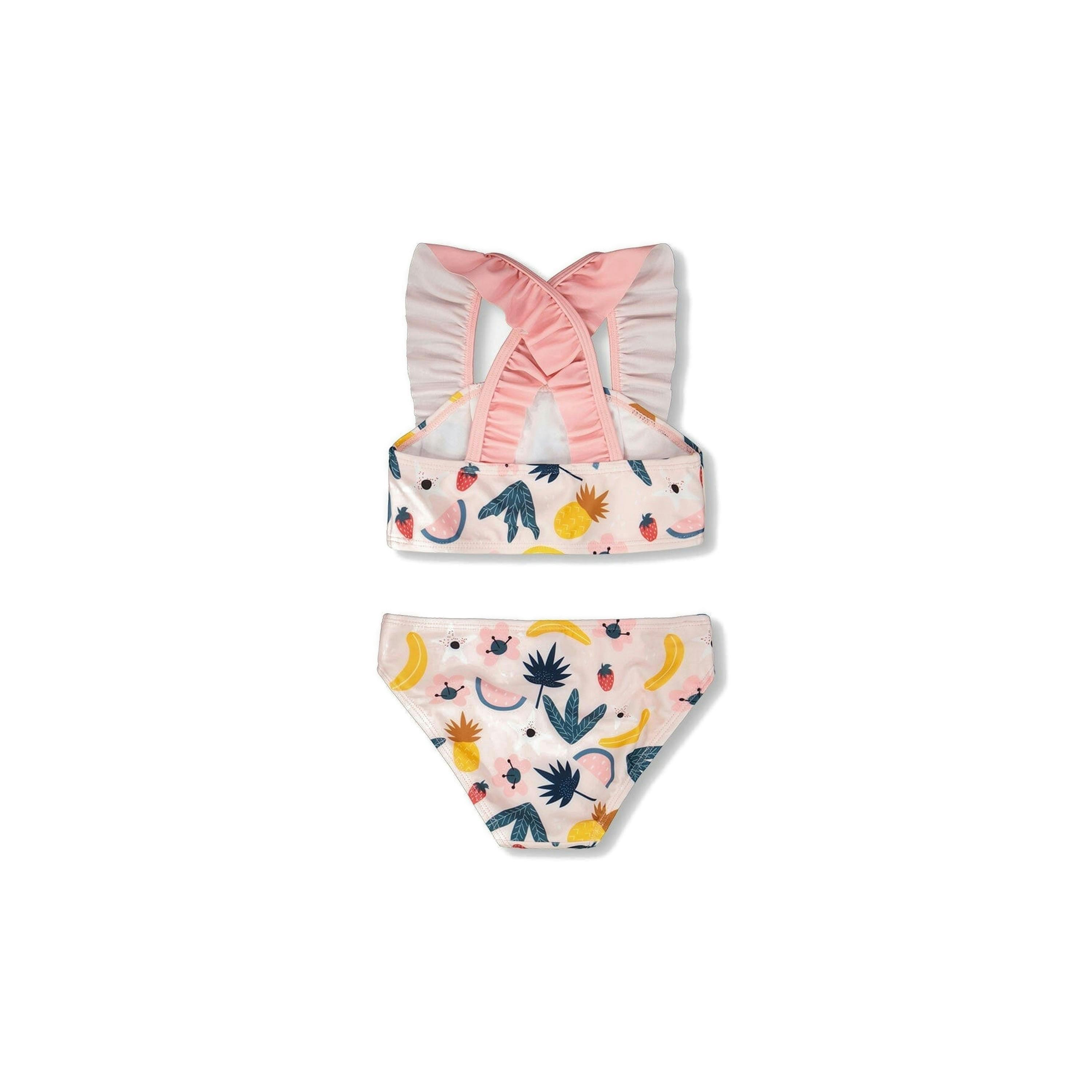 Two-Piece Swimsuit Pink Printed Fruits , view 4 of 6