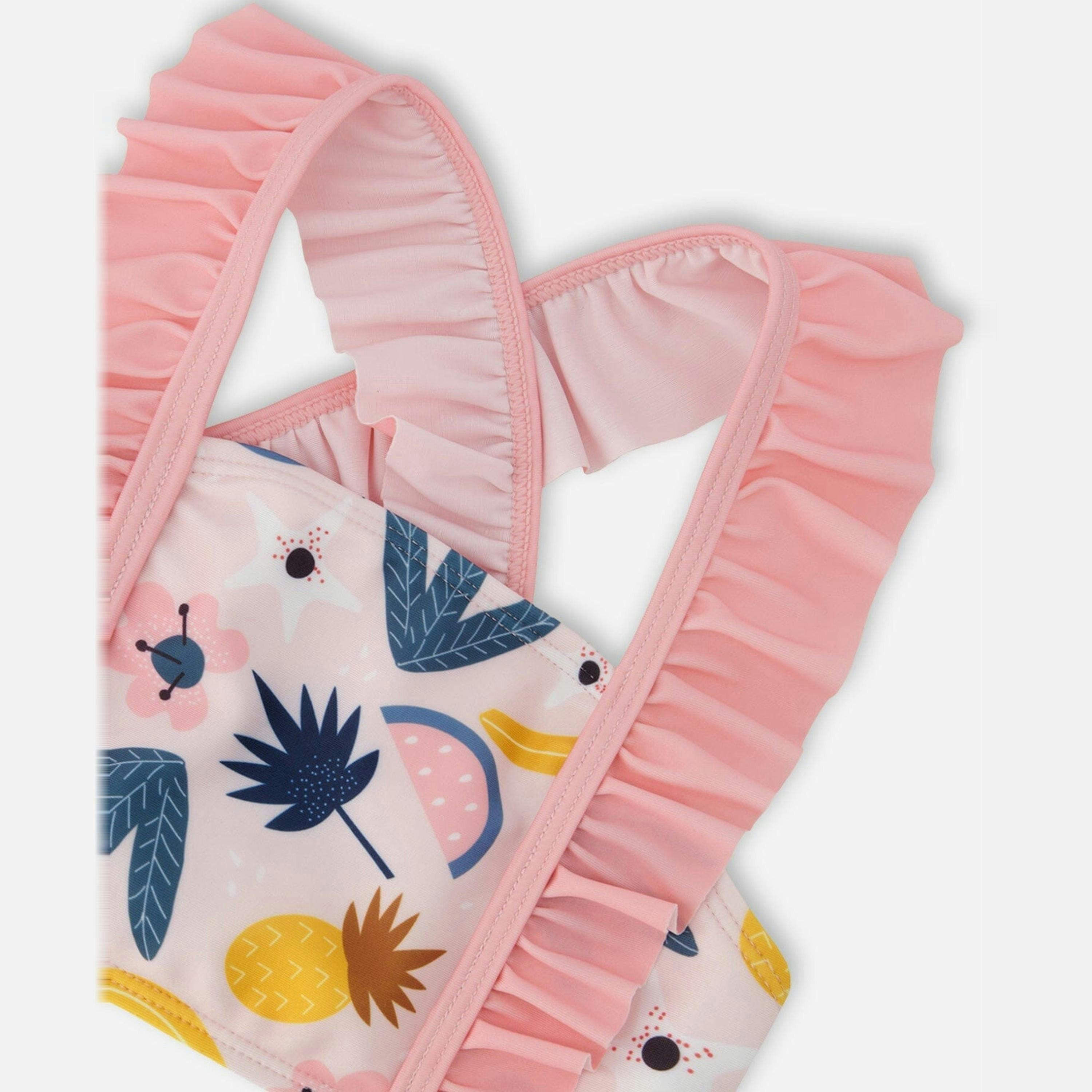 Two-Piece Swimsuit Pink Printed Fruits , view 5 of 6