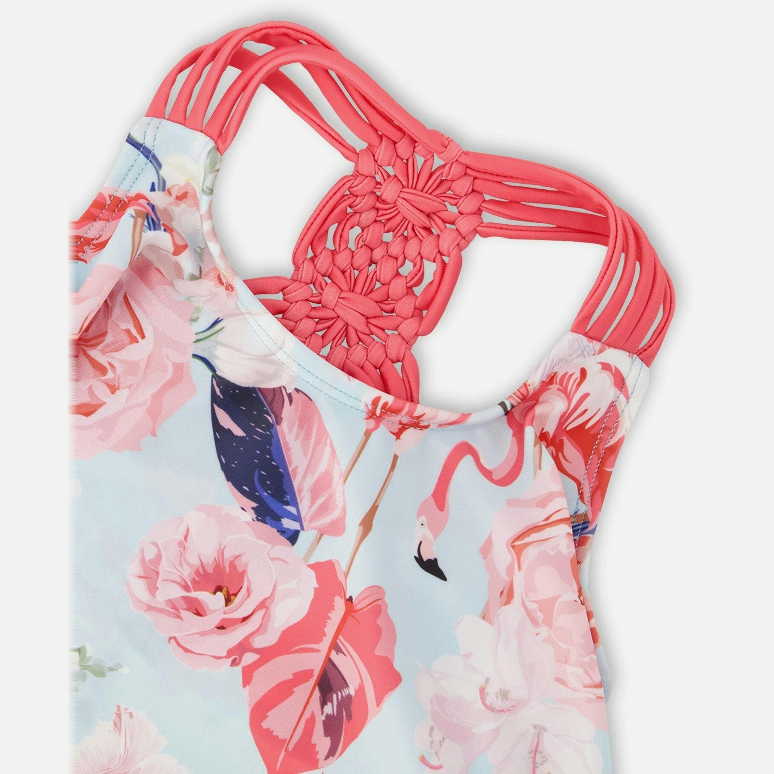 Two-Piece Swimsuit Blue Flamingo Print , view 6 of 6