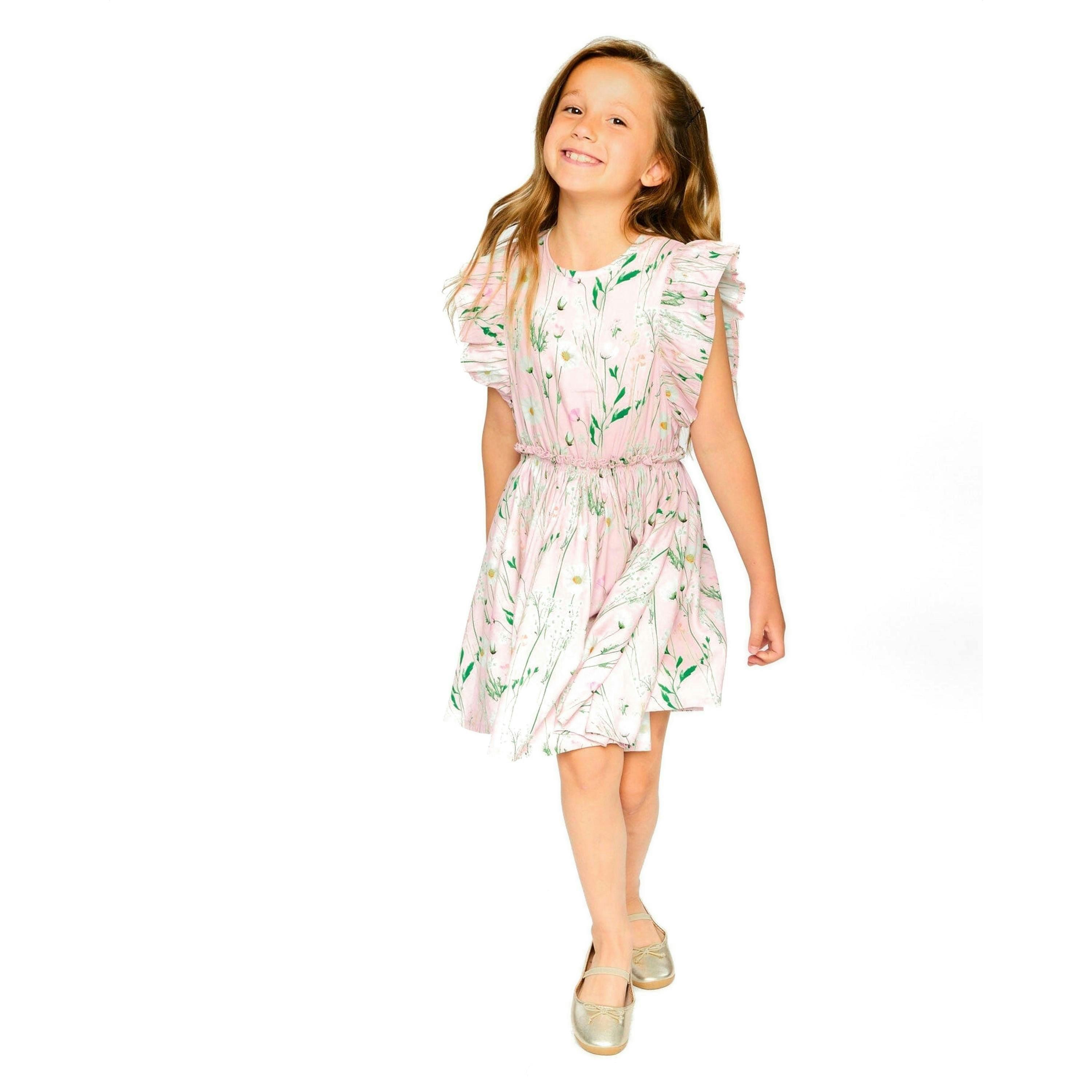 Viscose Dress Pink Printed Flowers , view 2 of 5