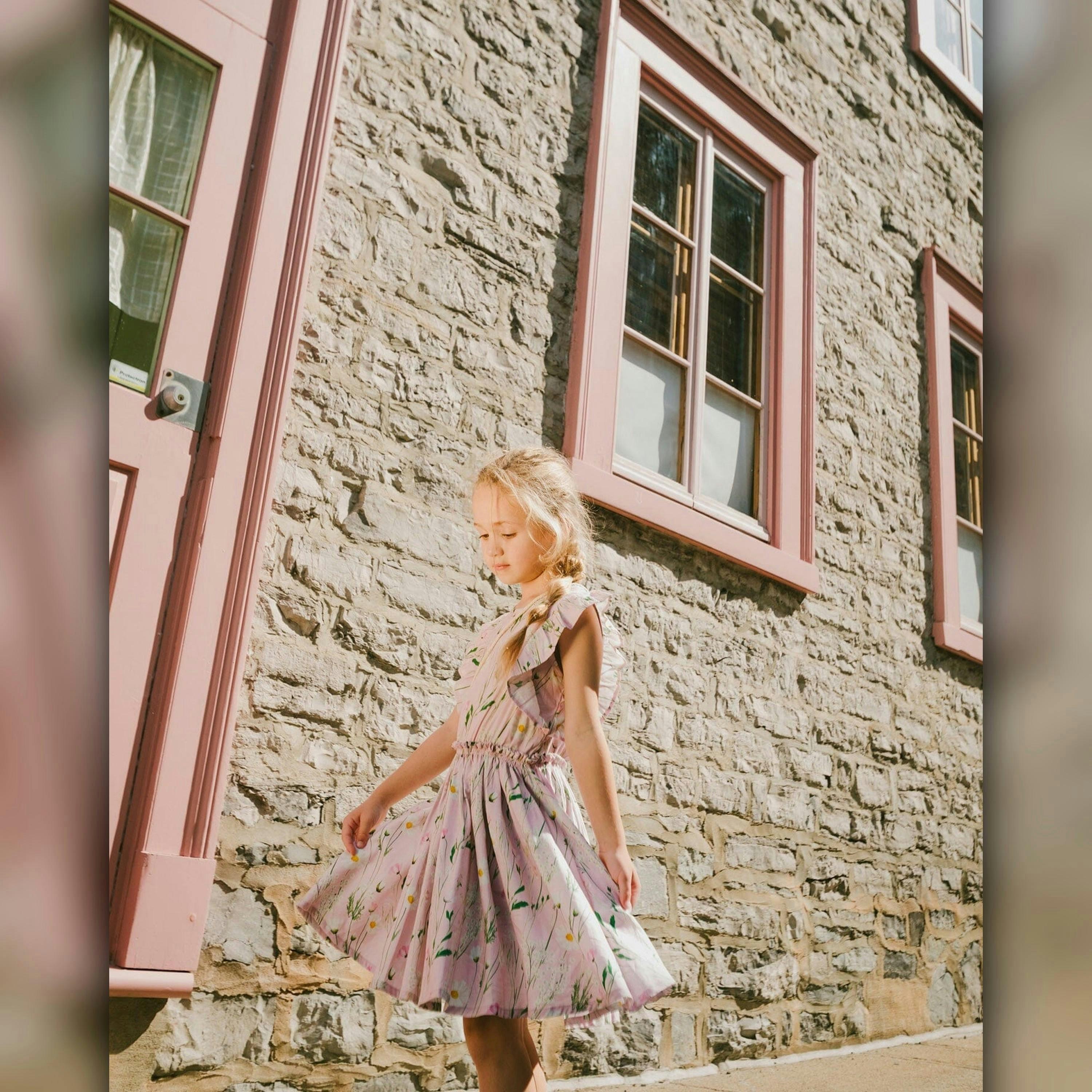 Viscose Dress Pink Printed Flowers , view 3 of 5